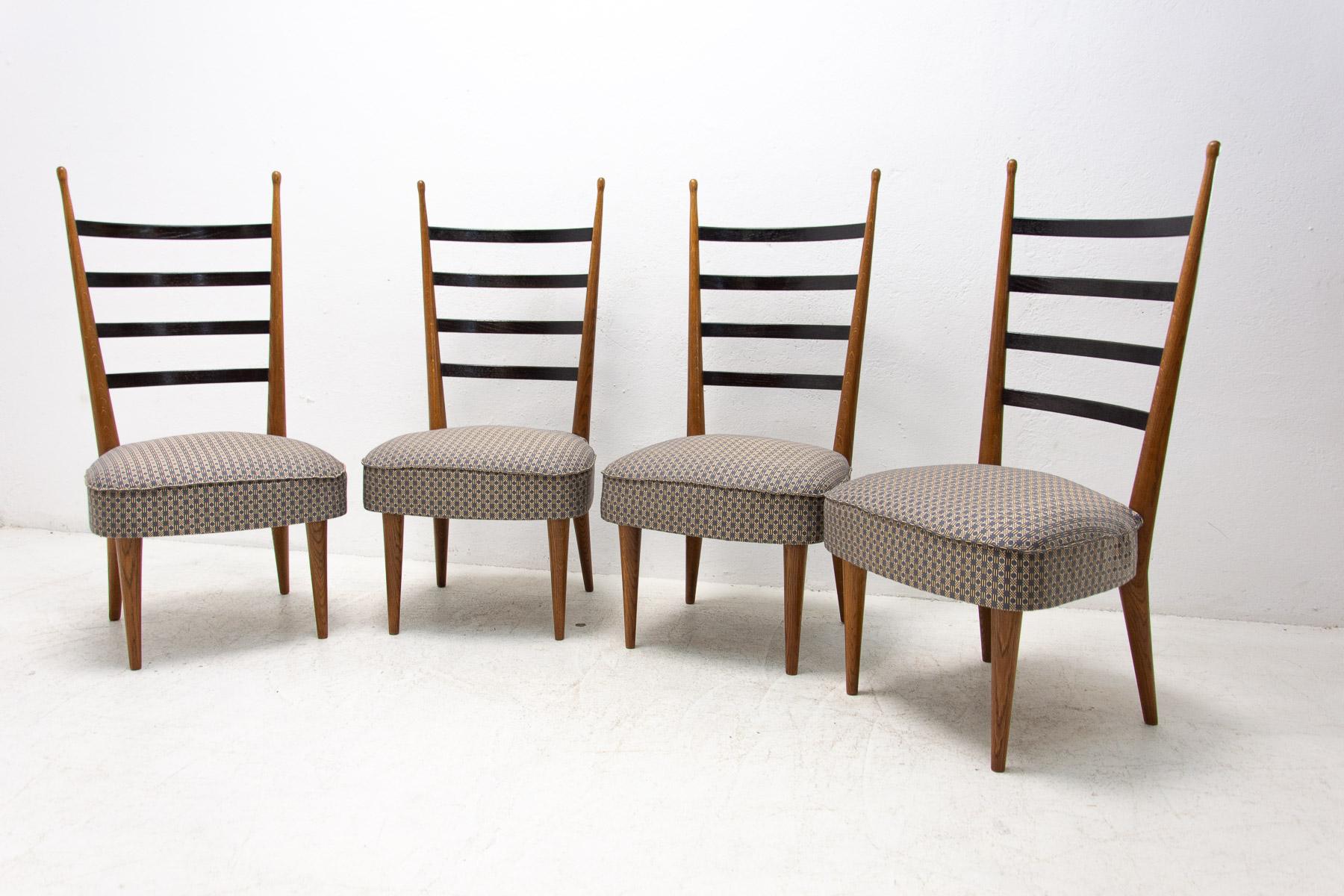 20th Century Dining Chairs by Josef Pehr, Czechoslovakia, 1940s, Set of 4 For Sale