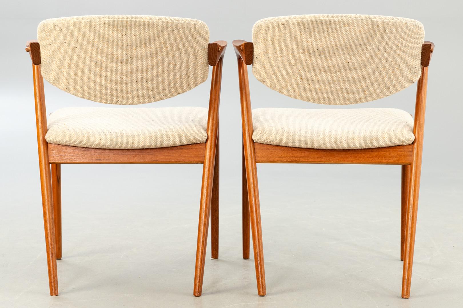Scandinavian Modern Dining Chairs by Kai Kristiansen Model 42 For Sale