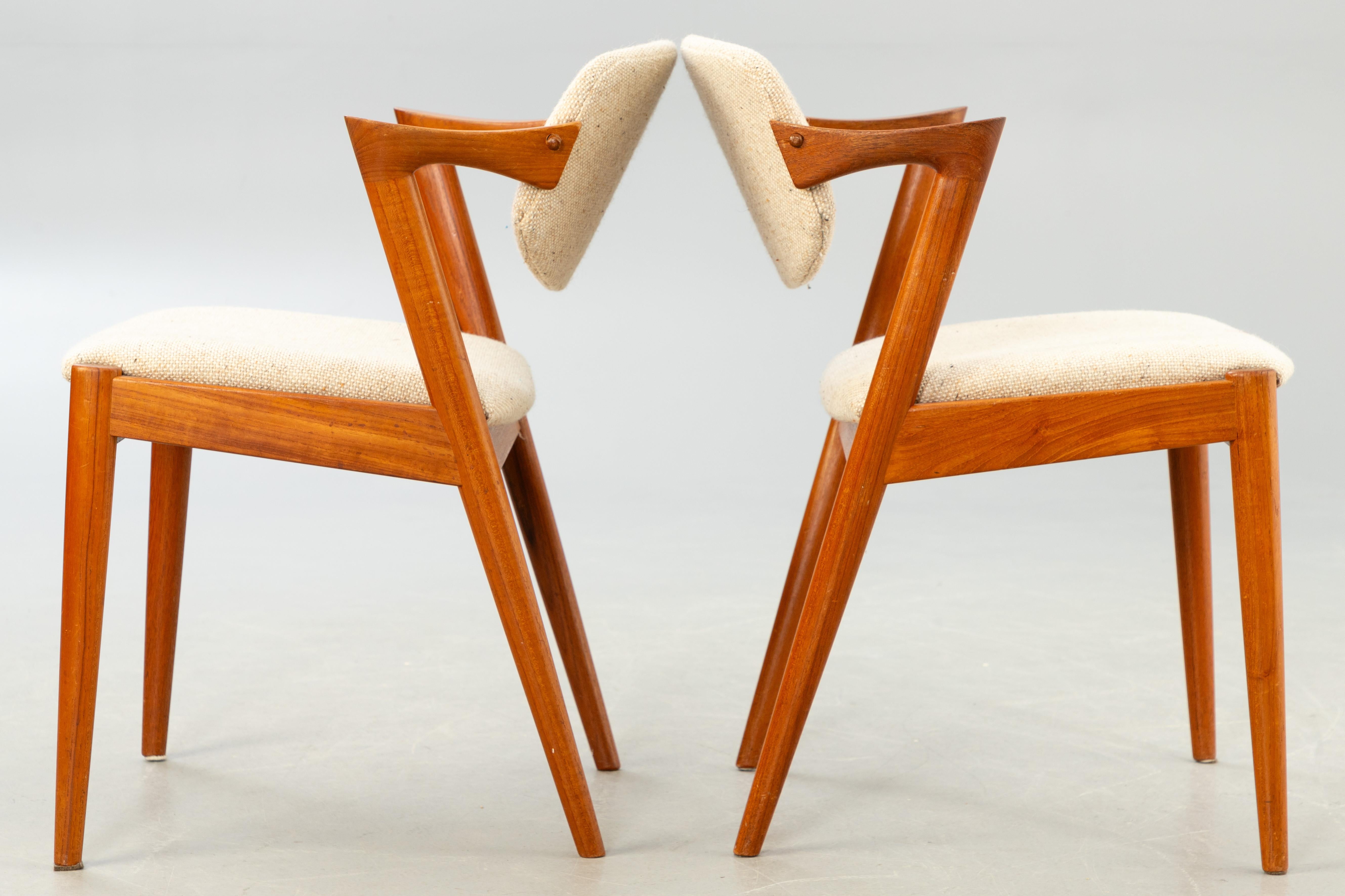 Mid-20th Century Dining Chairs by Kai Kristiansen Model 42 For Sale