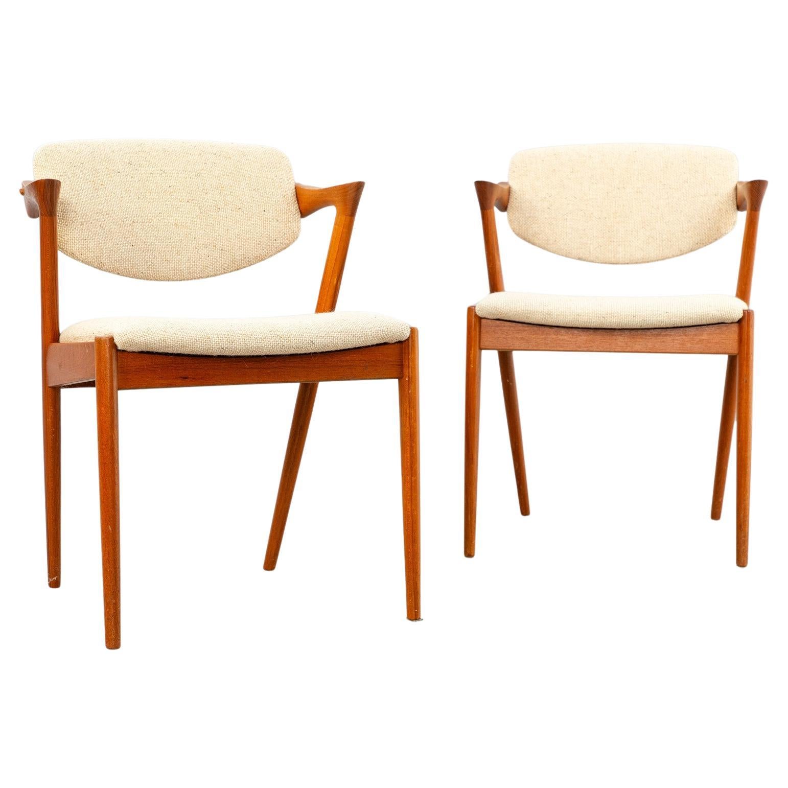 Dining Chairs by Kai Kristiansen Model 42 For Sale