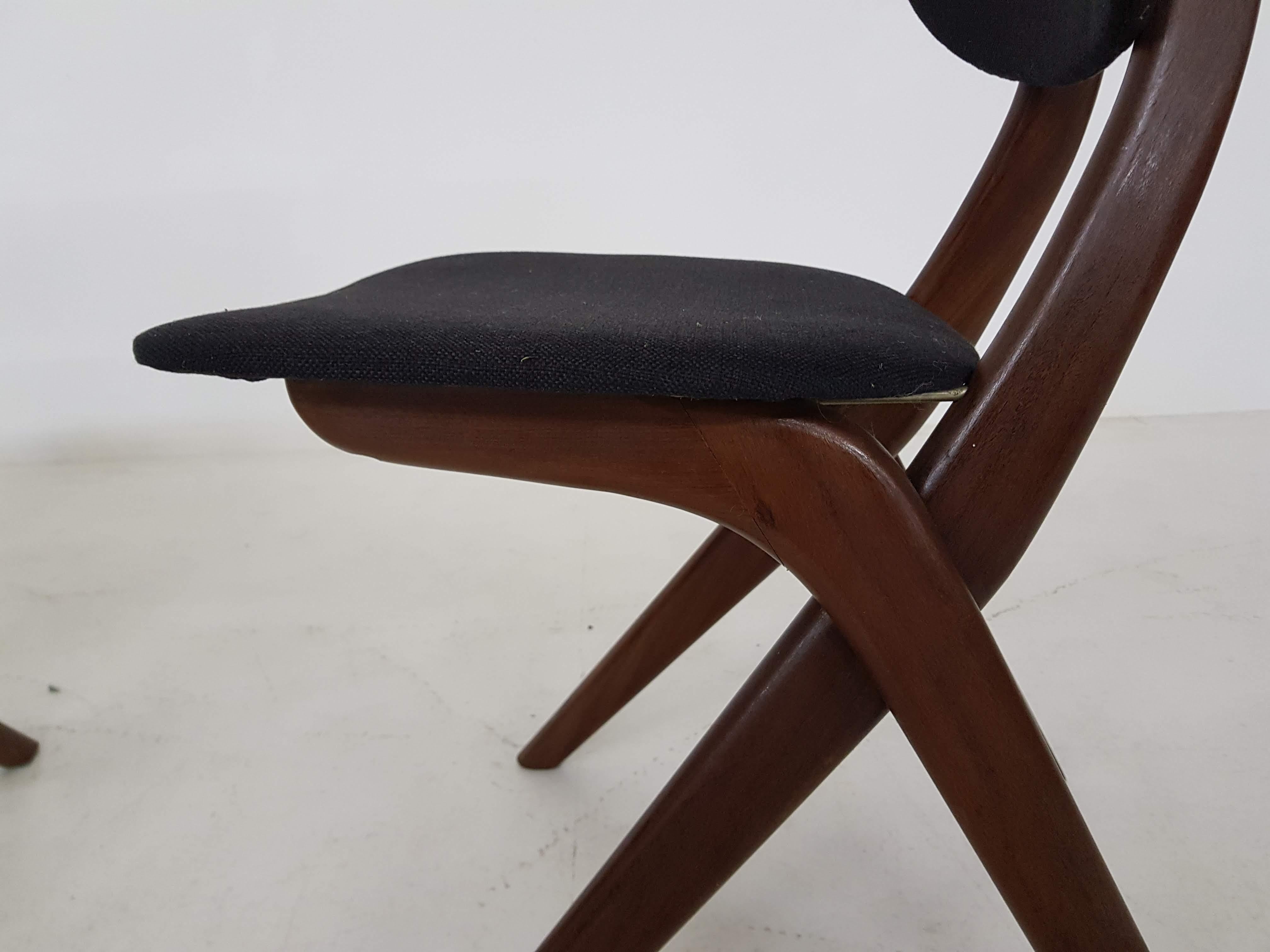 Upholstery Dining Chairs by Louis van Teeffelen for Wébé, Dutch Design, 1950s