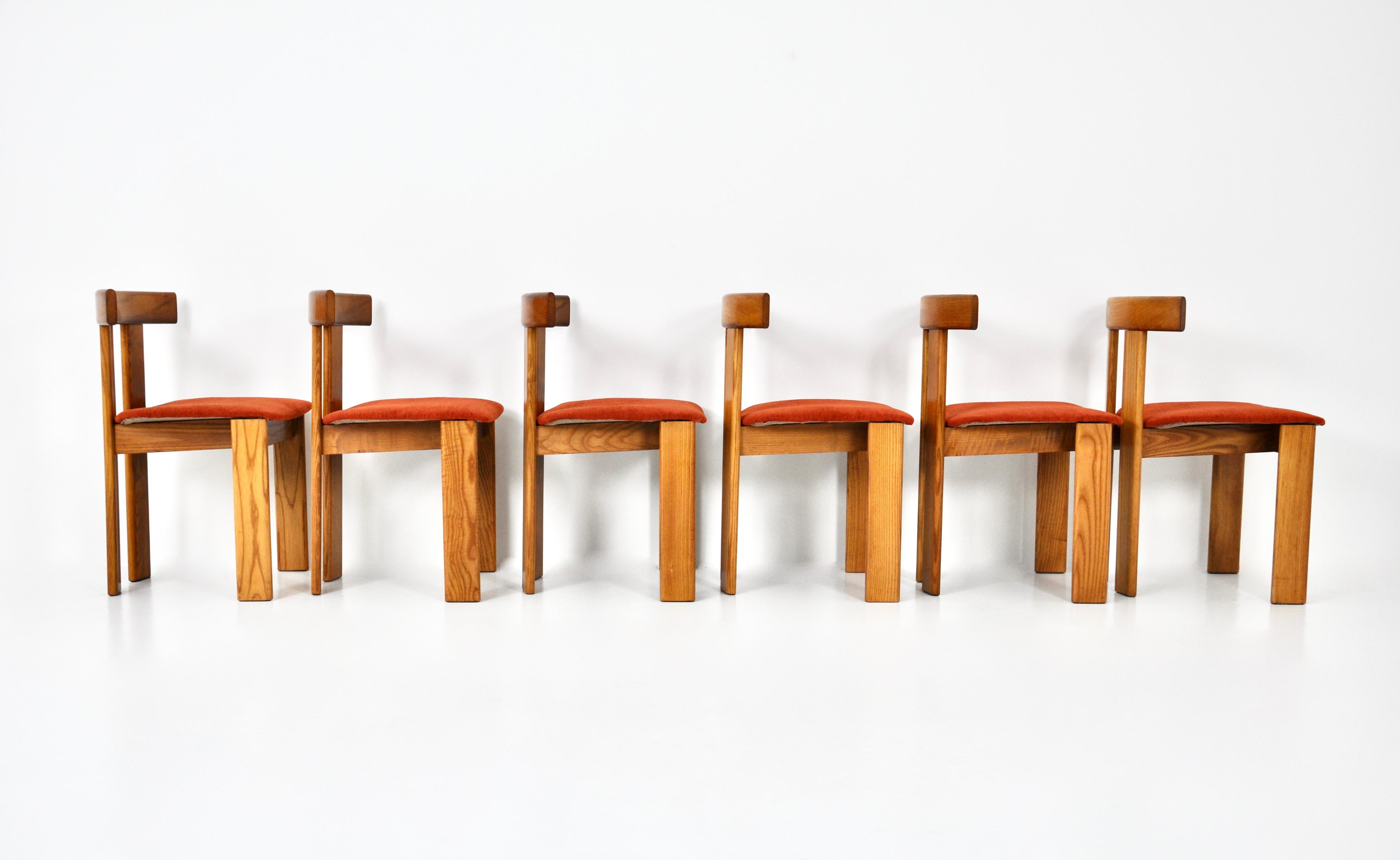 Esszimmerstühle von Luigi Vaghi für Former, 6er-Set, 1960er-Jahre im Zustand „Gut“ im Angebot in bruxelles, BE