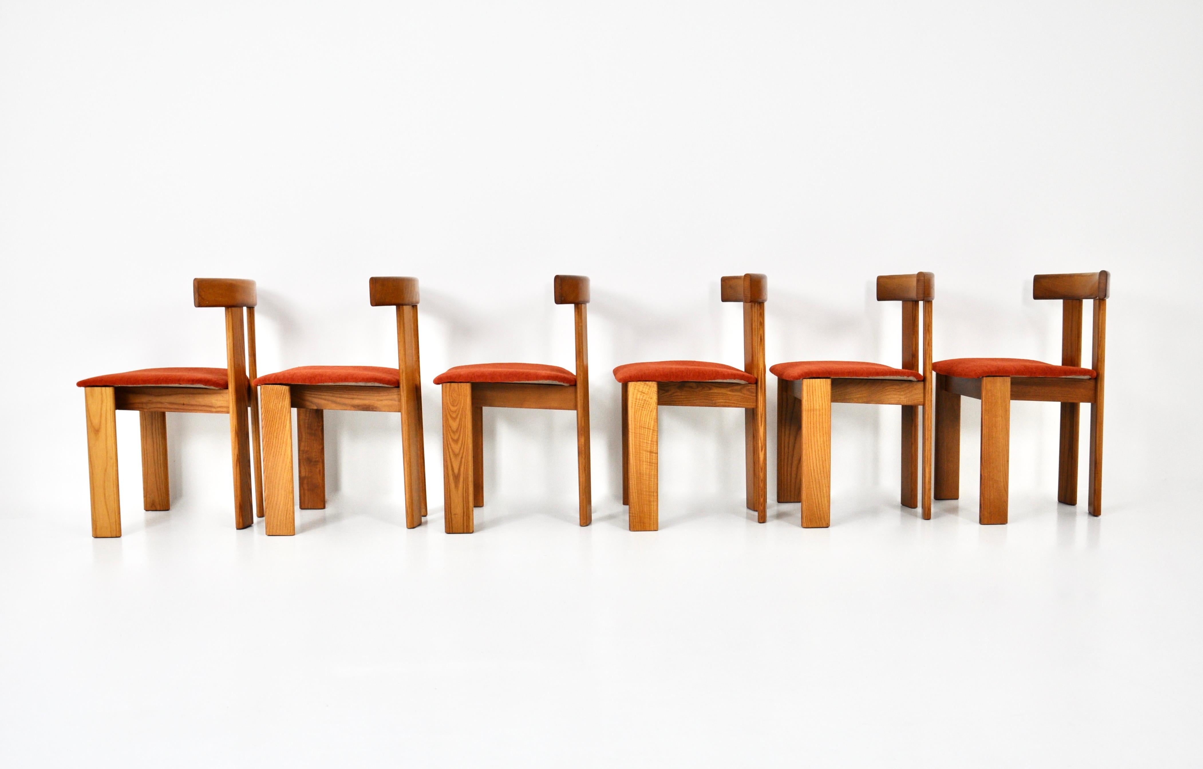 Esszimmerstühle von Luigi Vaghi für Former, 6er-Set, 1960er-Jahre (Stoff) im Angebot
