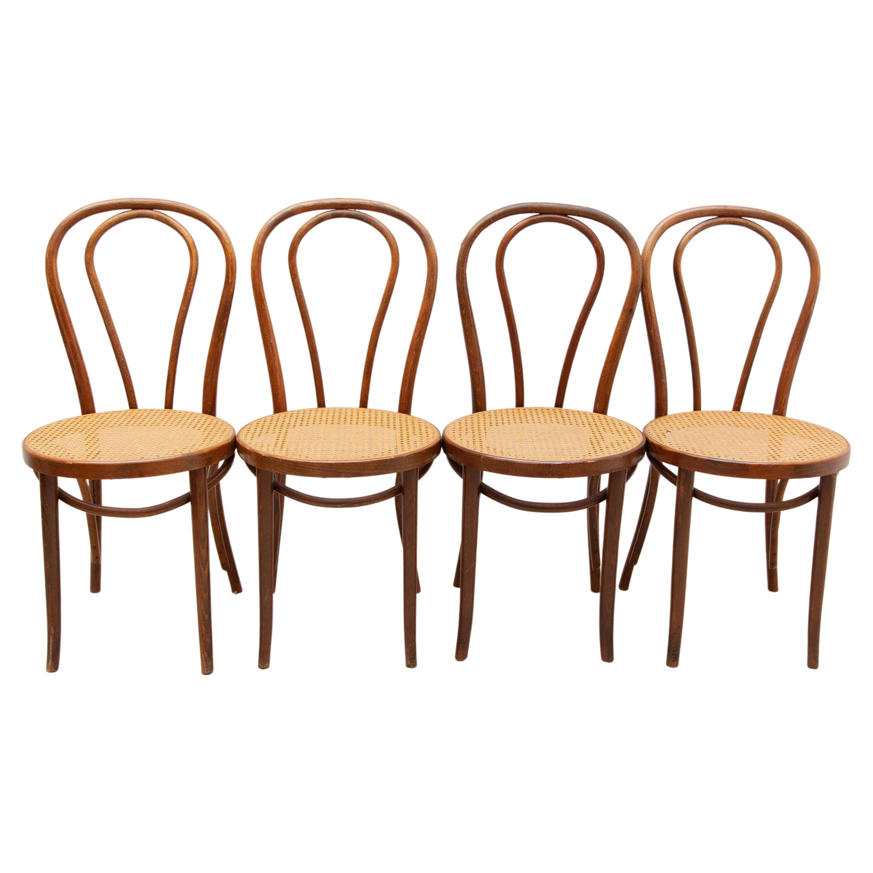 Dining Chairs by Michael Thonet, 1920s Set of Four