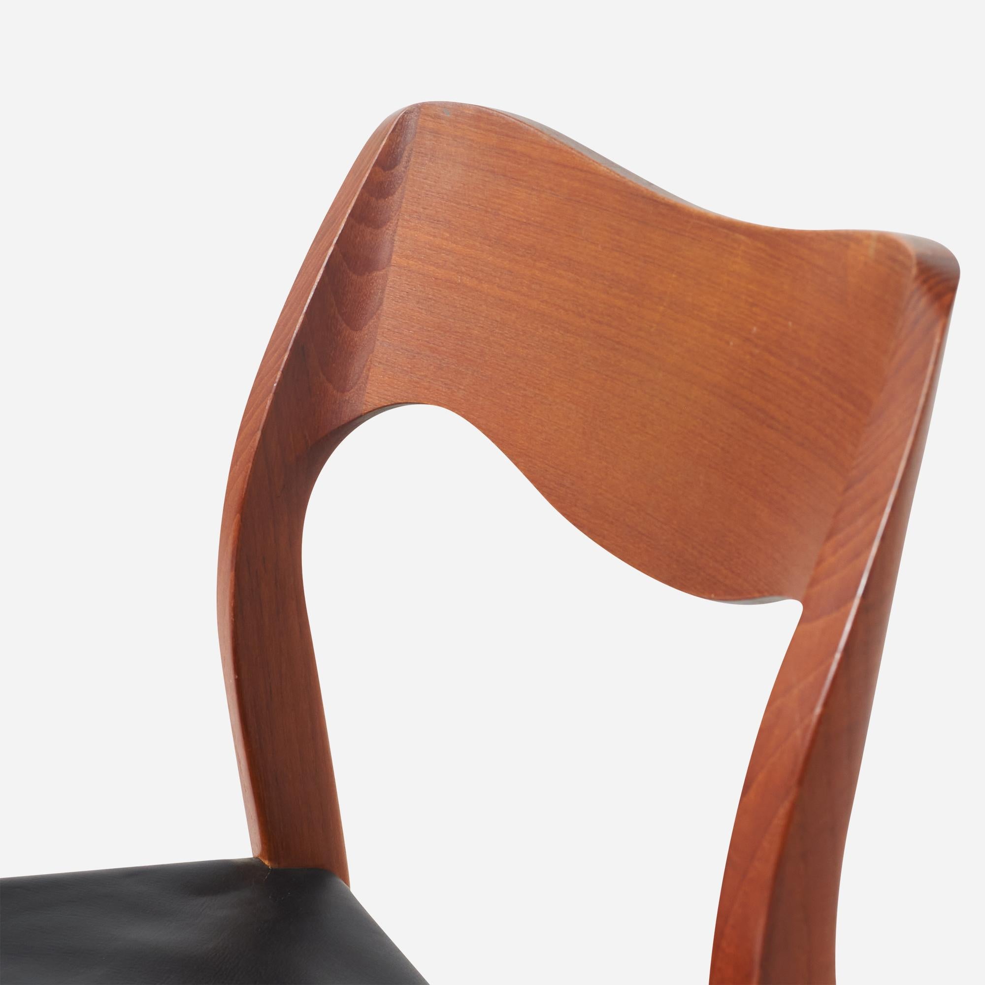 Leather Dining Chairs by Niels Otto Moller For Sale