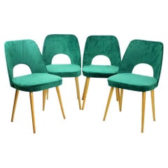 Dining Chairs by Oswald Haerdtl in Velvet for Ton, Czechoslovakia 1950s