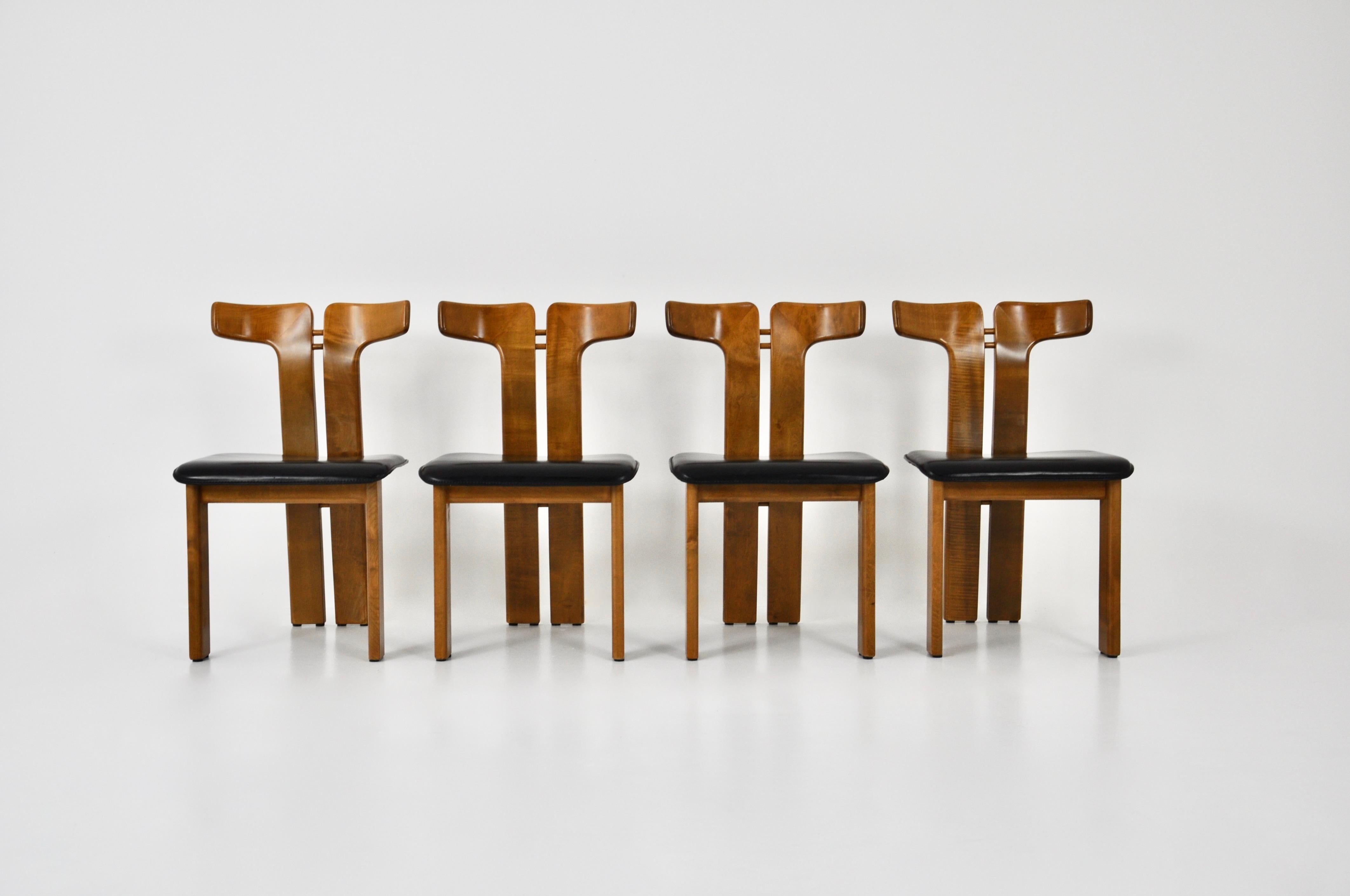 Mid-Century Modern Dining Chairs by Pierre Cardin, 1980s, Set of 4