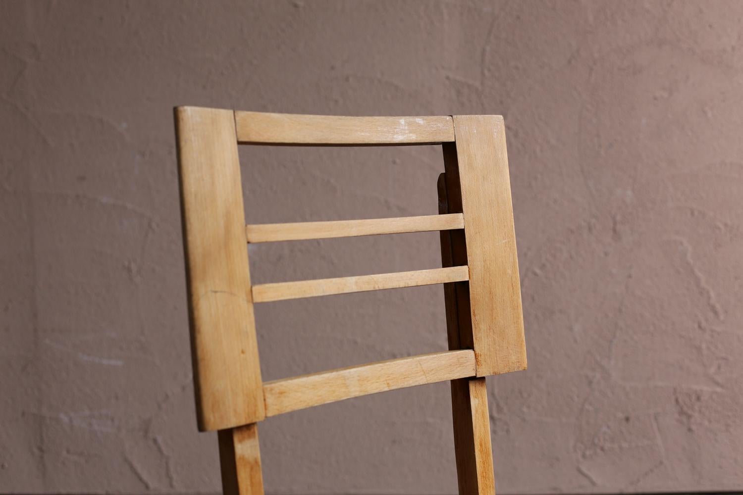 Beech Dining Chairs by Pierre Cruège