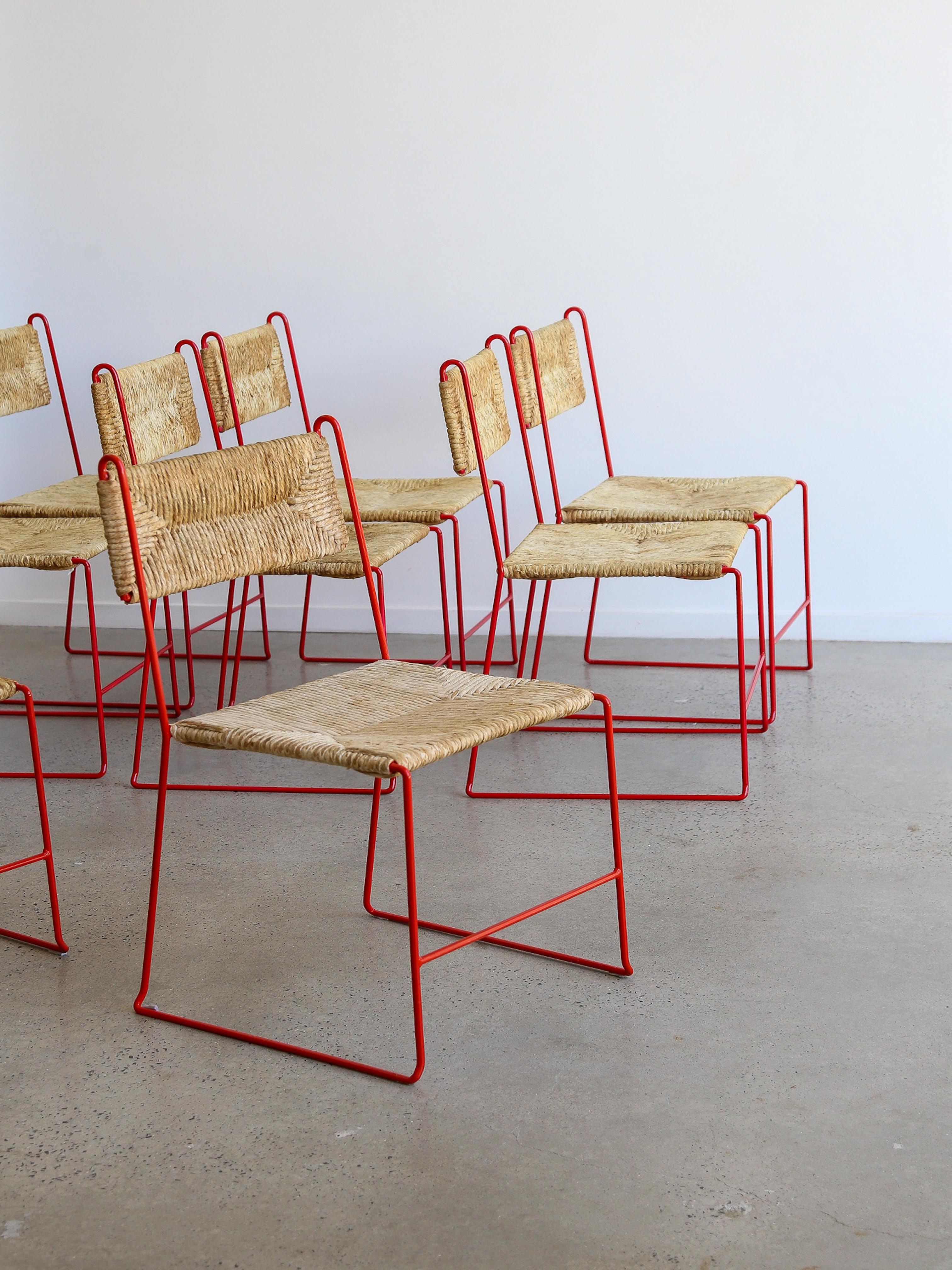 Mid-Century moderno Sedie da pranzo di Pirela Atelier A Set di otto 1960 in vendita