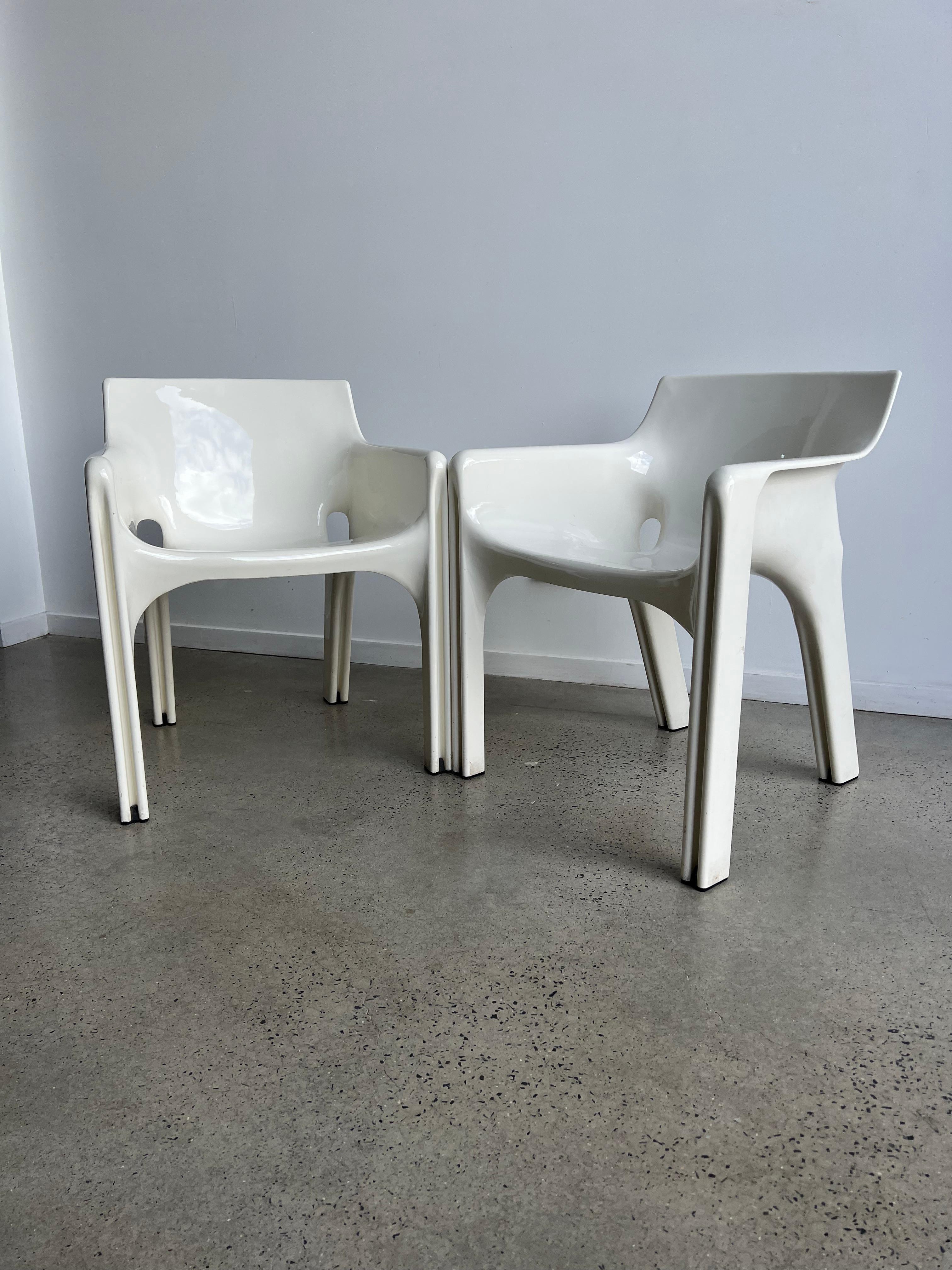 Italian Dining Chairs by Vico Magistretti for Artemide model Gaudi 1970