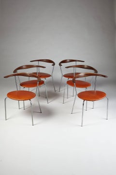 Sillas de comedor diseñadas por Hans Wegner para Johannes Hansen, Dinamarca, años 60