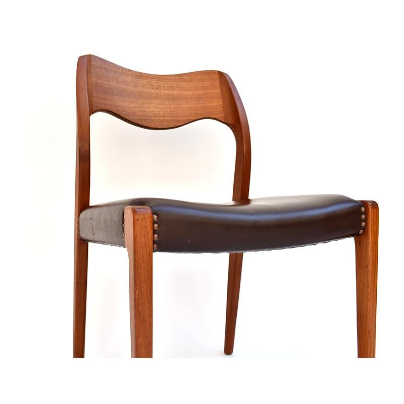 Dining Chairs Designed by Niels Otto Moller for J.L. Mollers in the 1960s In Good Condition In Milan, IT