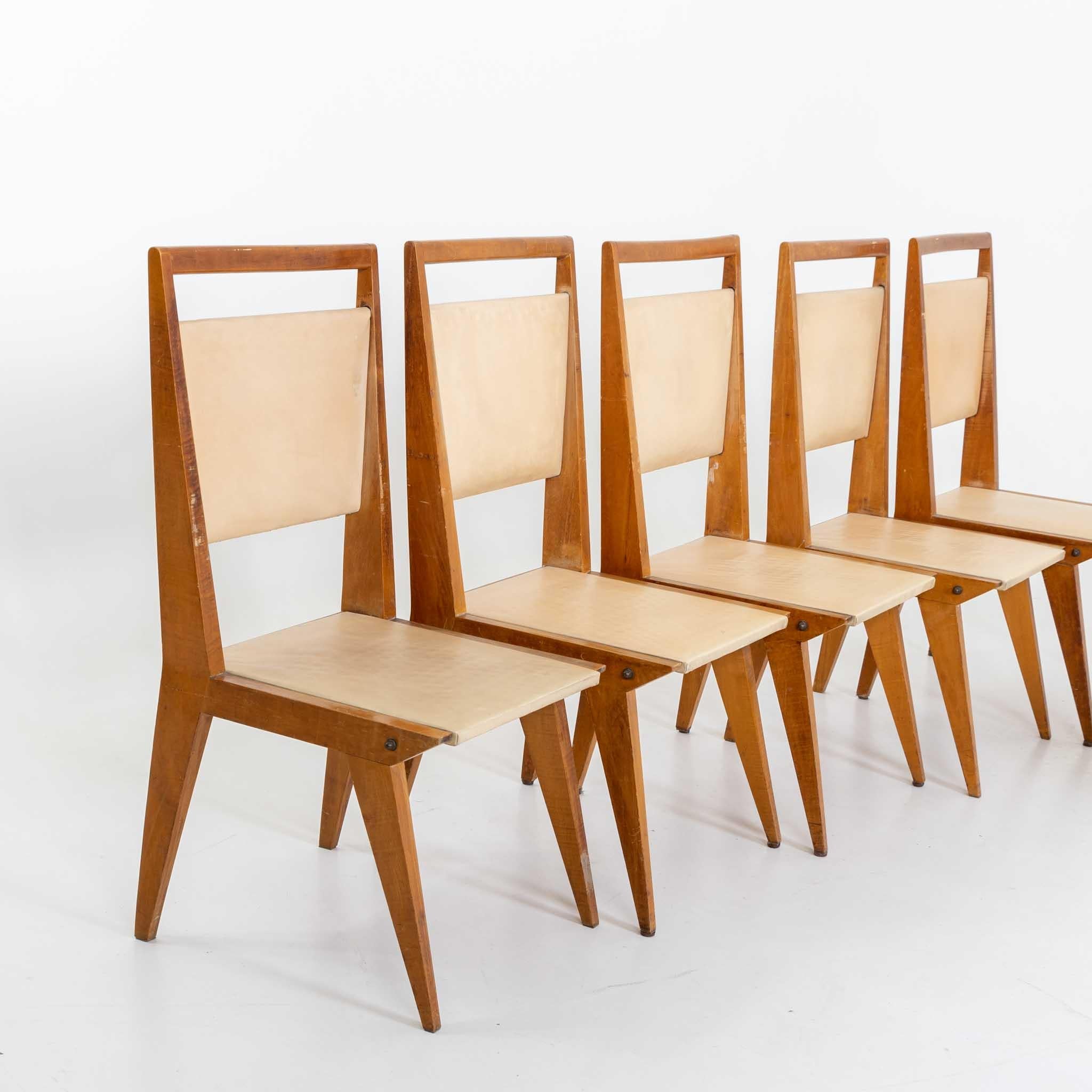Moderne Chaises de salle à manger, conçues par Vittorio Armellini, Italie, milieu du XXe siècle en vente