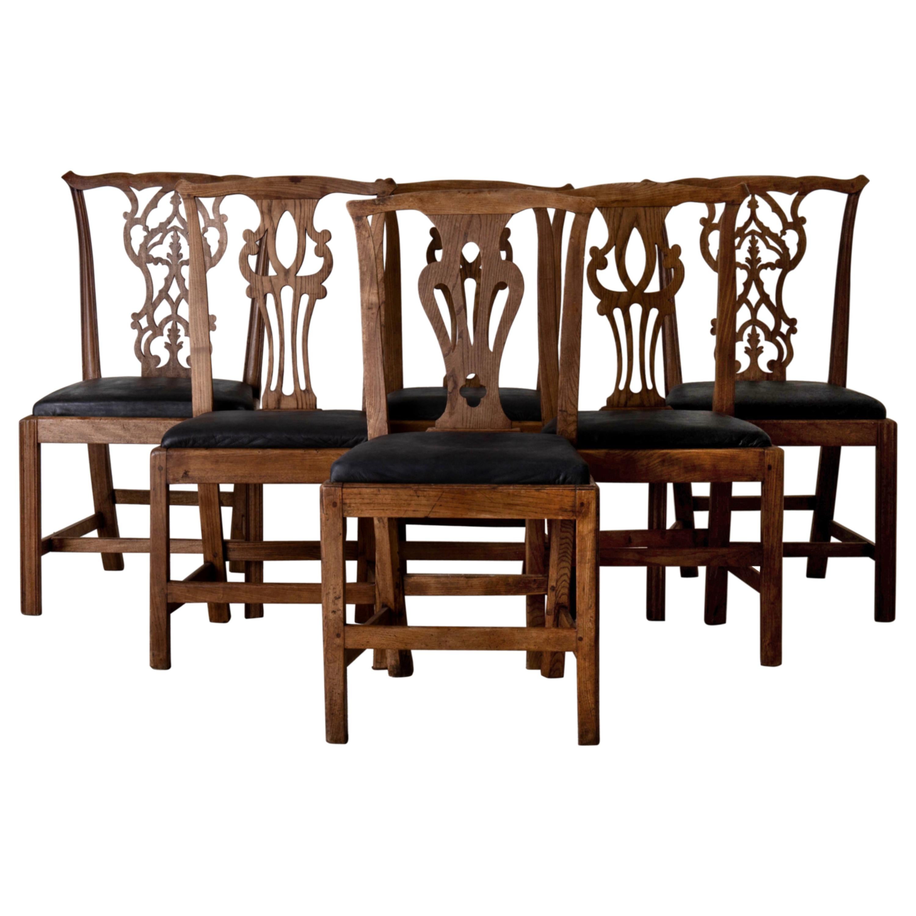 Dining Chairs English Set of 6 Assembled Chippendale England For Sale