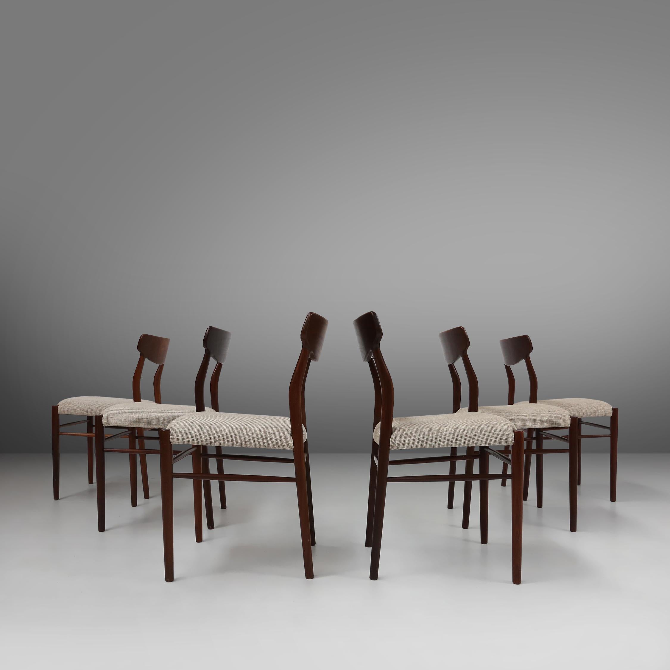 Mid-Century Modern Dining Chairs from Lübke, Germany, 1960s, Set of 6 For Sale