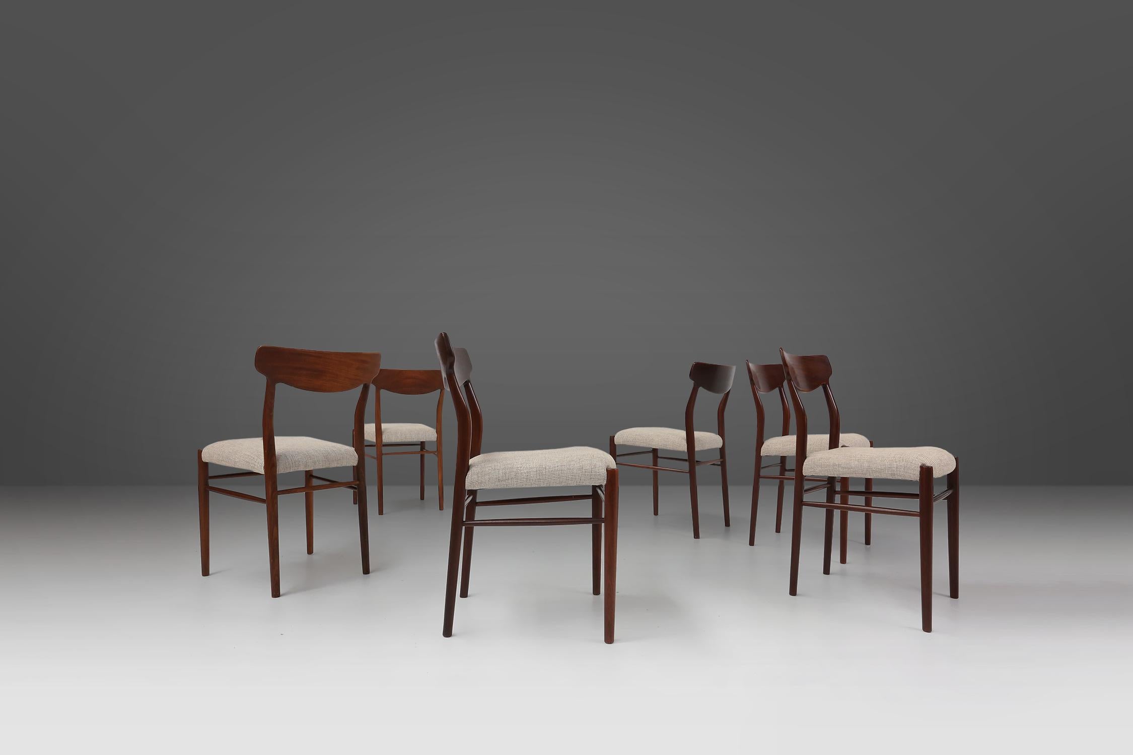 Dining Chairs from Lübke, Germany, 1960s, Set of 6 In Good Condition For Sale In Meulebeke, BE