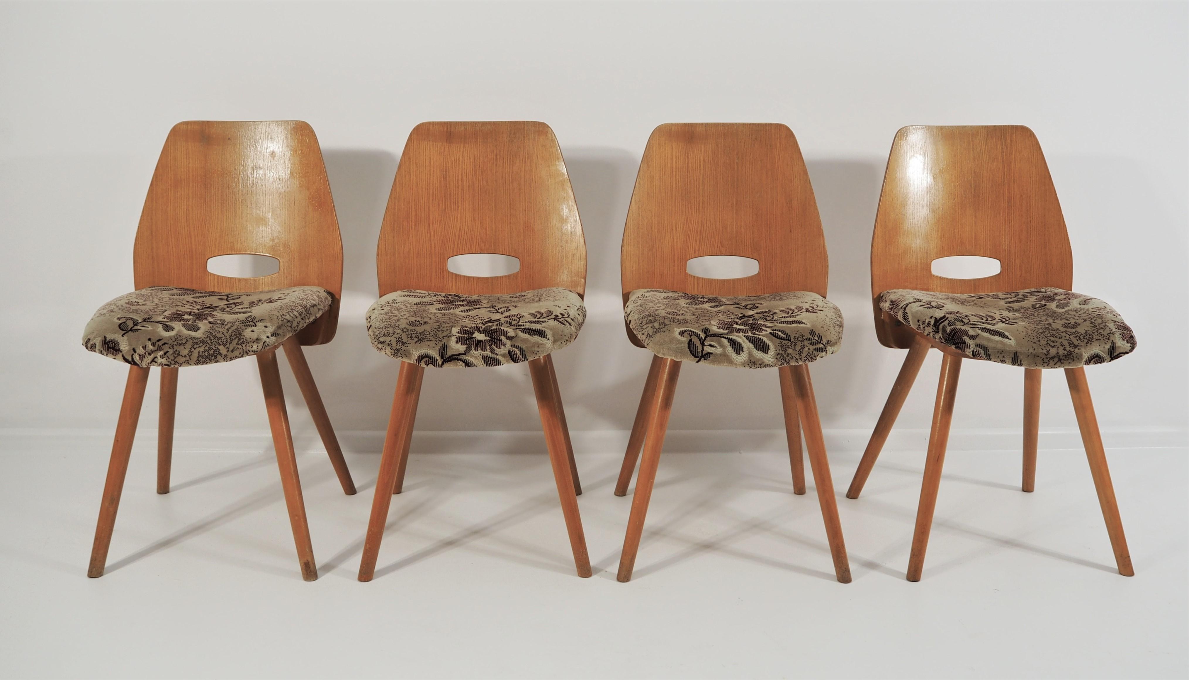 Dining Chairs from Tatra, 1960s, Set of 4 For Sale 3
