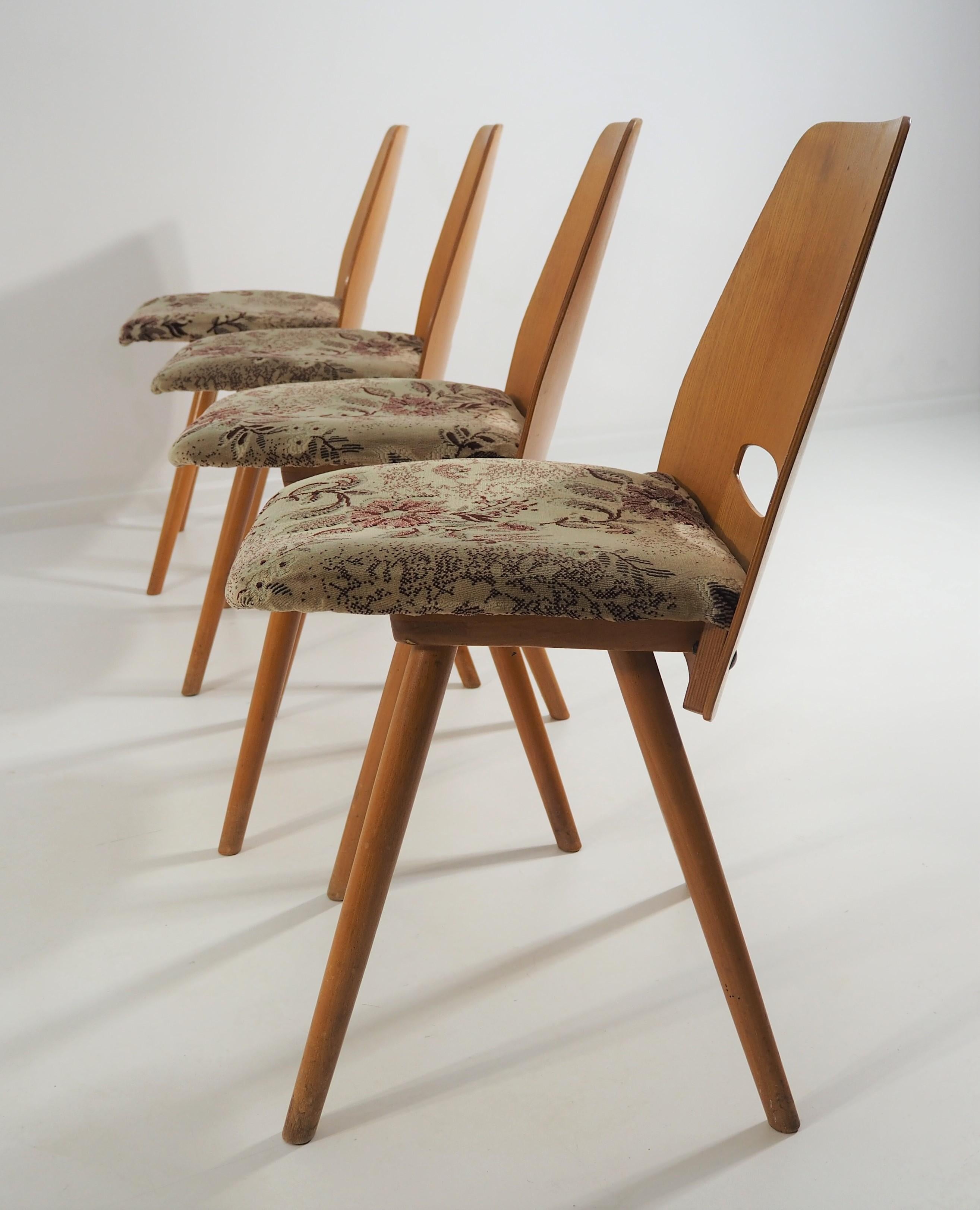 Mid-20th Century Dining Chairs from Tatra, 1960s, Set of 4 For Sale