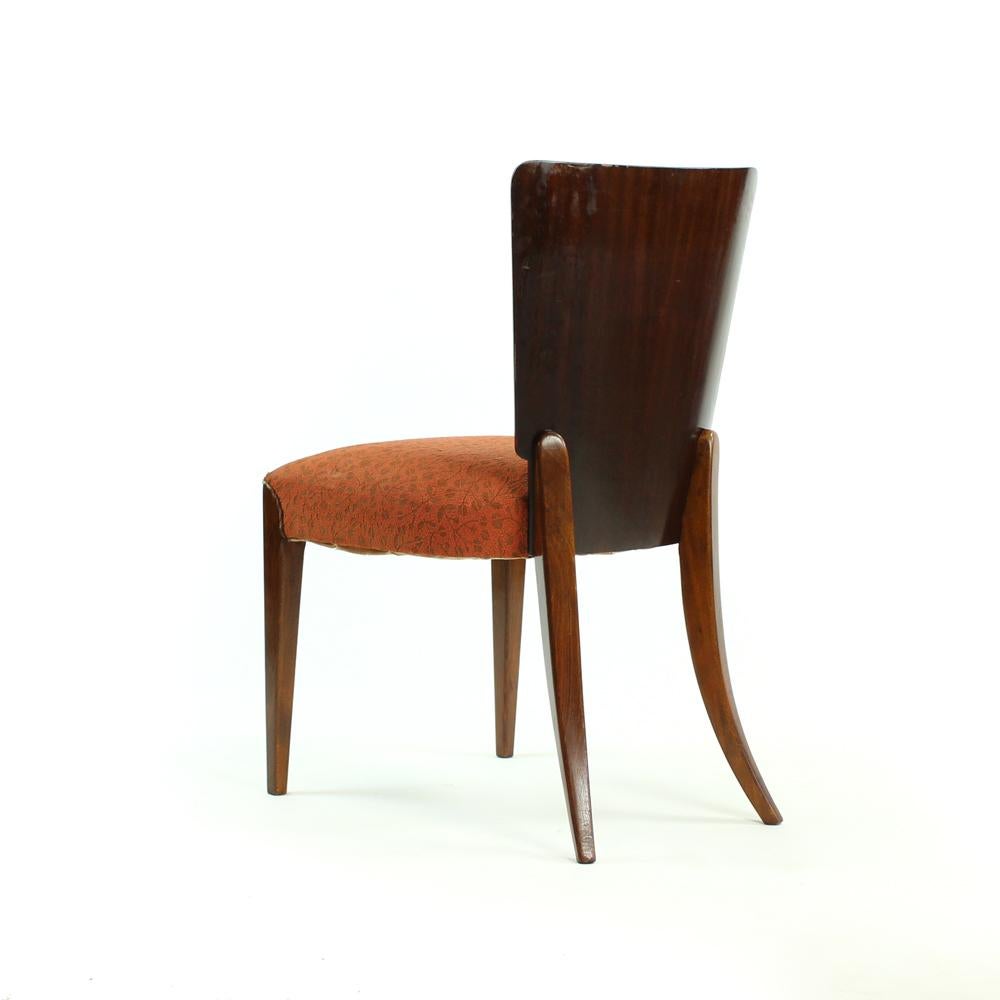 20th Century Dining Chairs H-214 by Jindrich Halabala, Set of Four, Czechoslovakia, 1930s For Sale