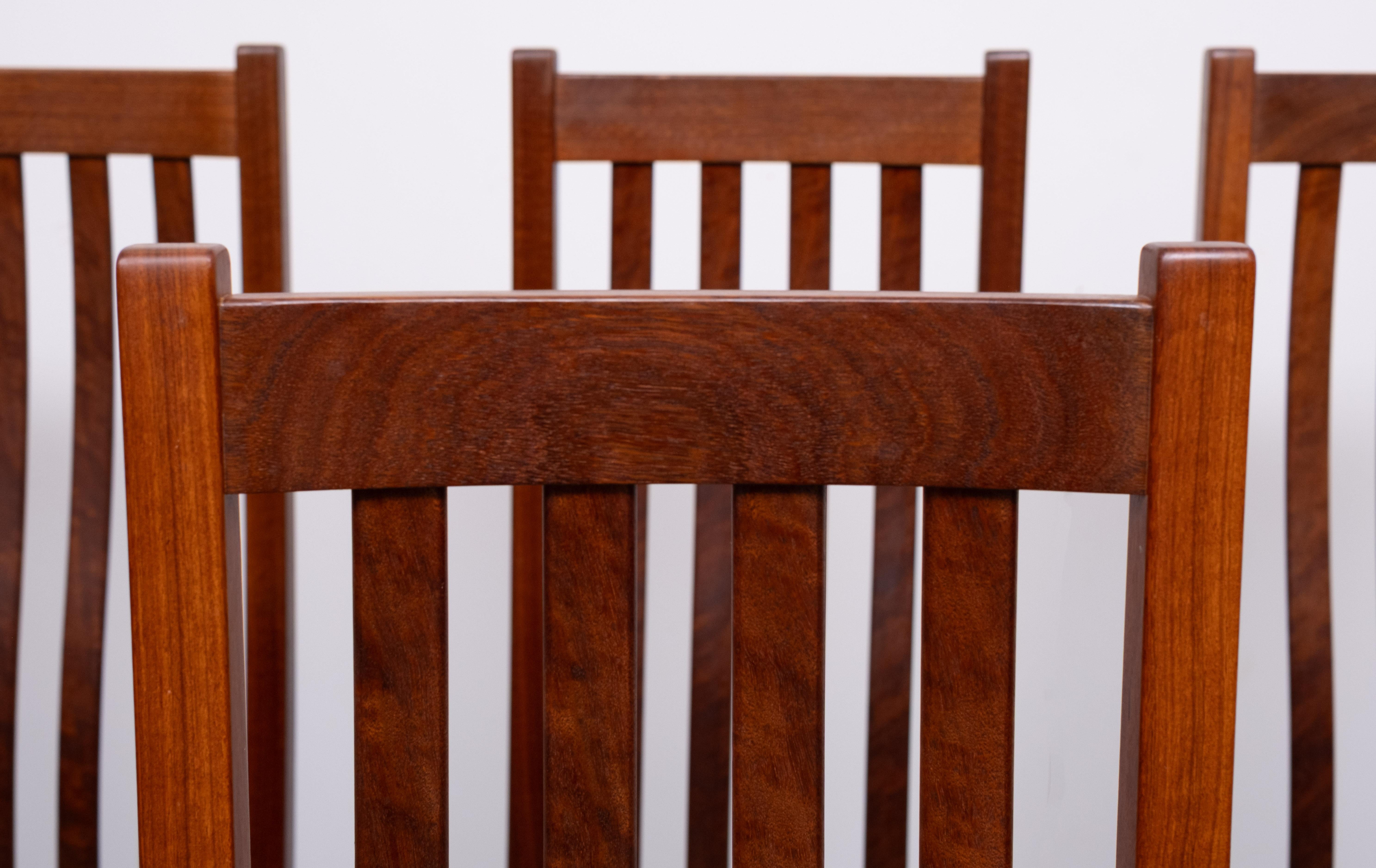 Dining Chairs  handmade solid Teak set of 8 Thomas Moser style For Sale 5