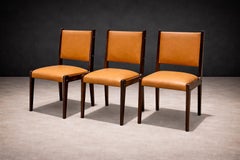 Dining Chairs in Hardwood & Leather, Sergio Rodrigues for Bloch, 1960s