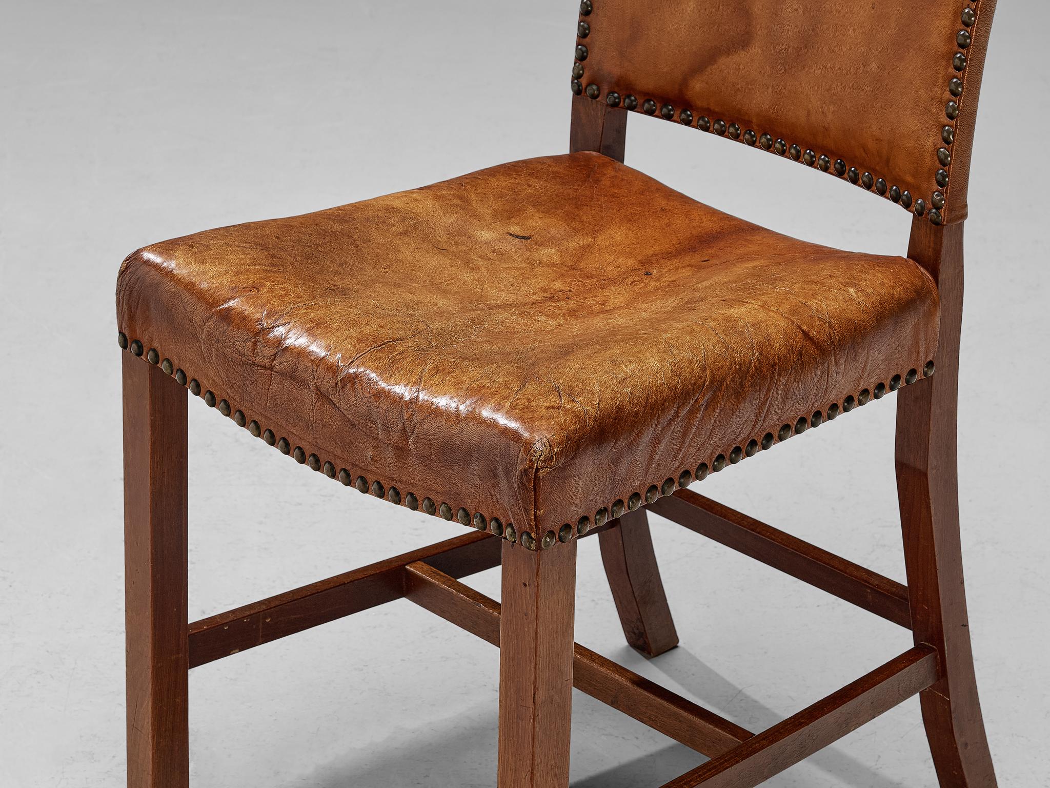 Dining Chairs in Niger Leather and Mahogany by Danish Cabinetmaker  For Sale 4