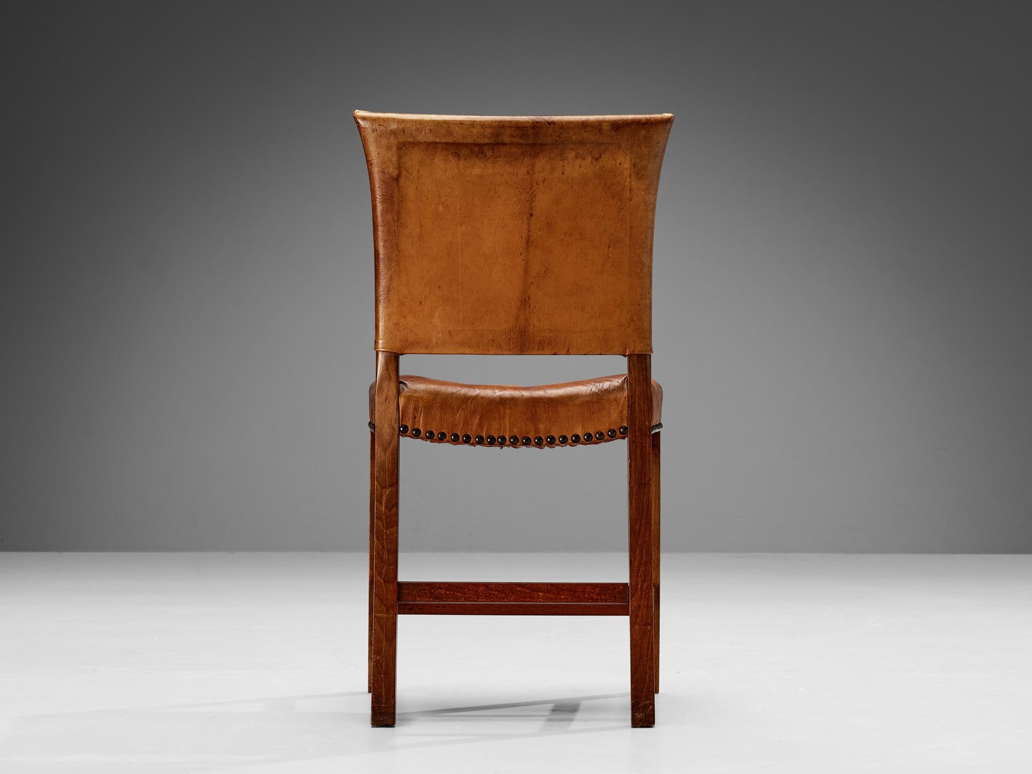 Dining Chairs in Niger Leather and Mahogany by Danish Cabinetmaker  For Sale 1