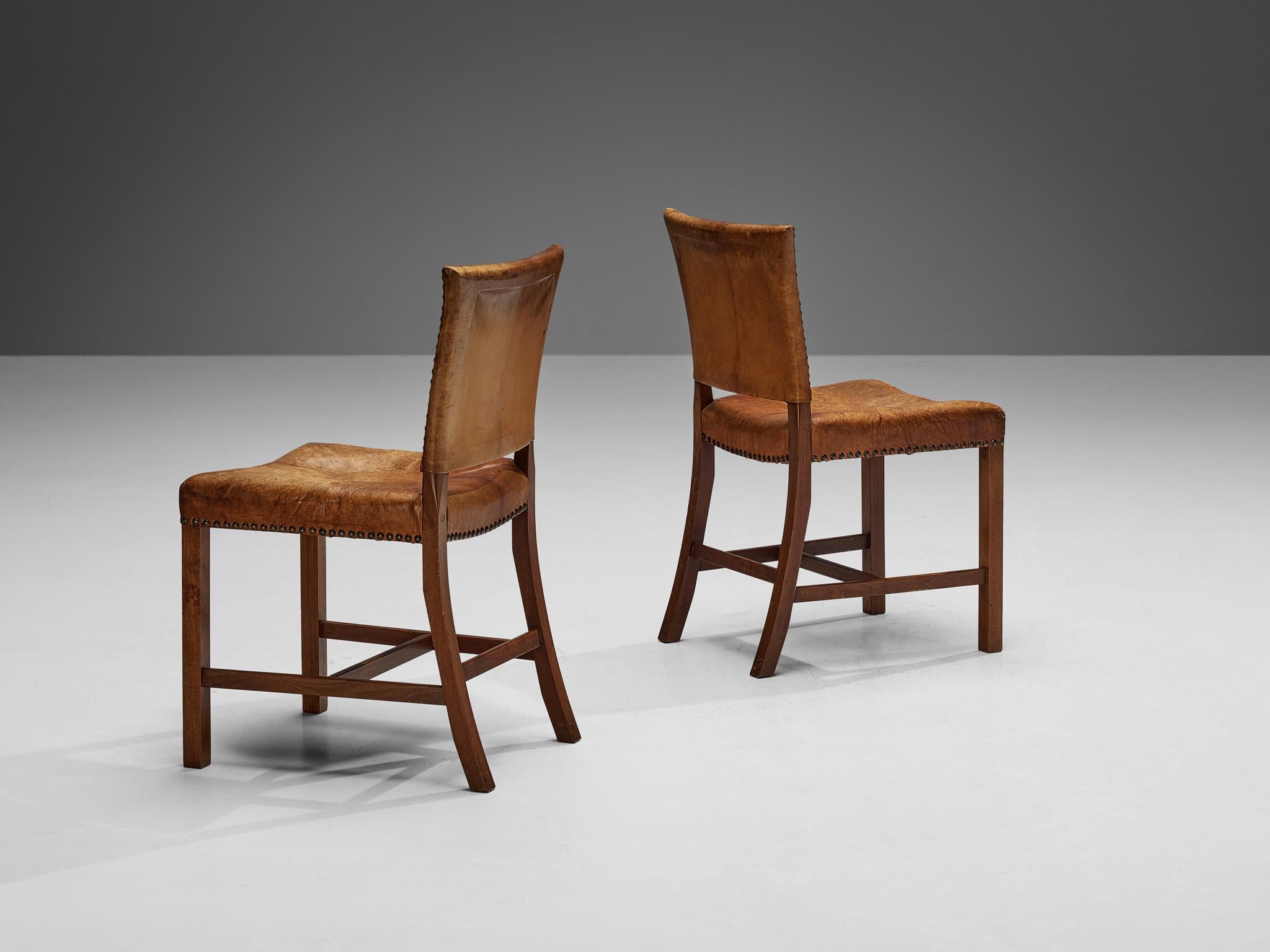 Dining Chairs in Niger Leather and Mahogany by Danish Cabinetmaker  For Sale 2