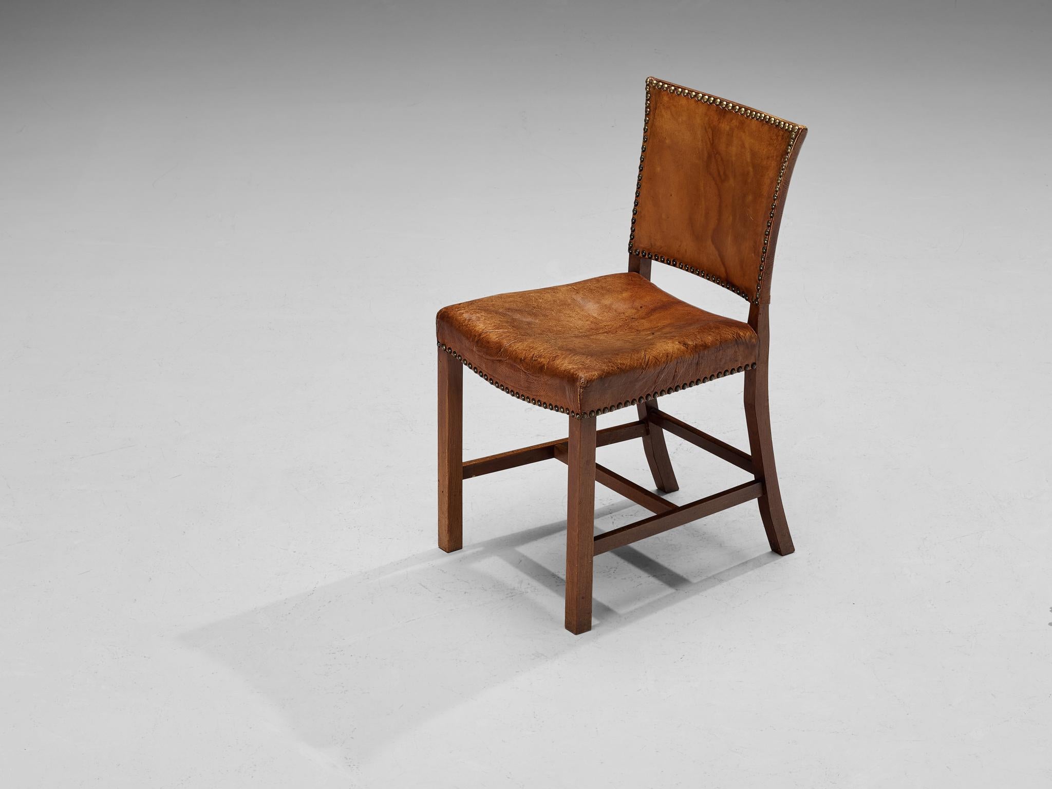 Dining Chairs in Niger Leather and Mahogany by Danish Cabinetmaker  For Sale 3