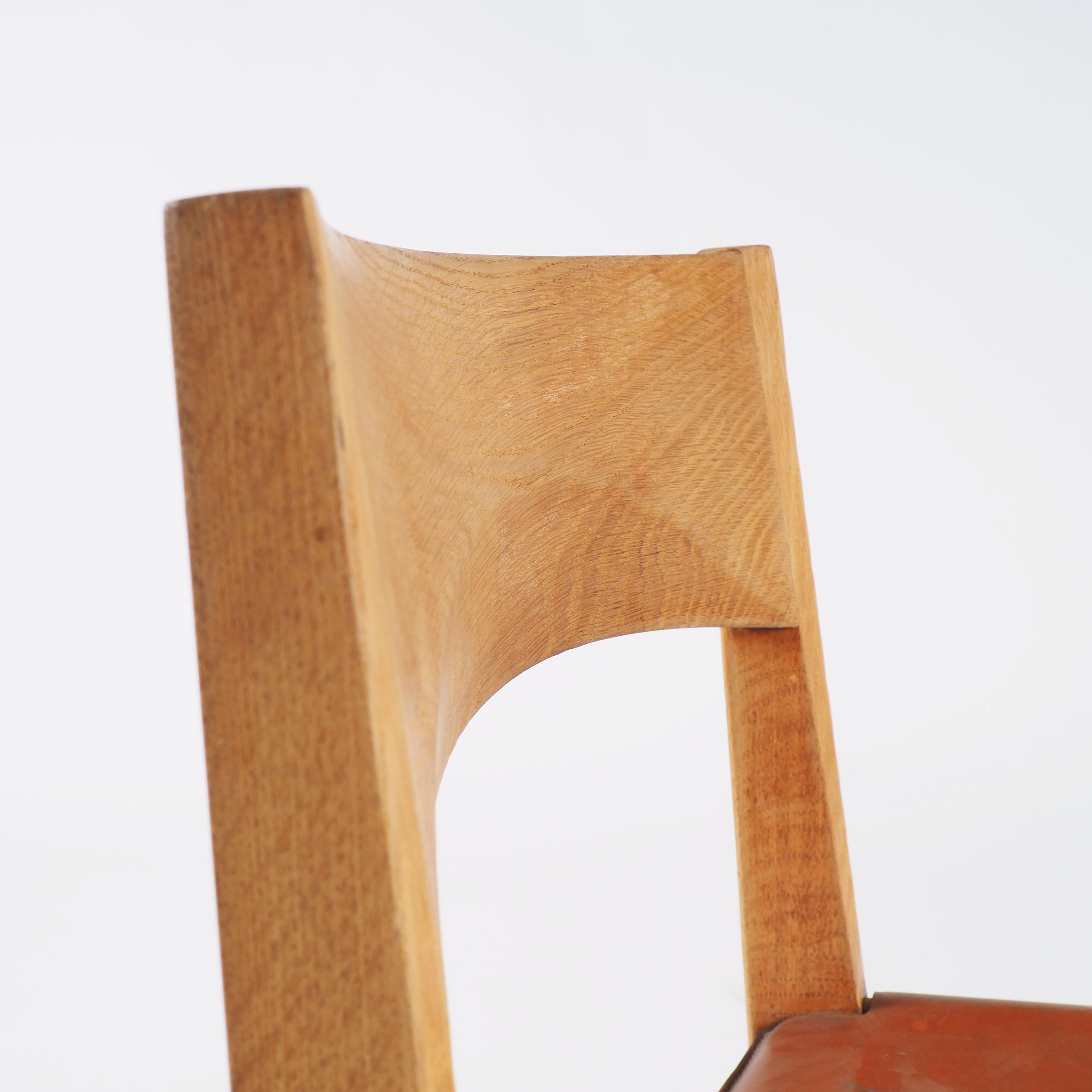 Dining Chairs in Oak and Leather by John Vedel-Rieper, Denmark for Källemo 2