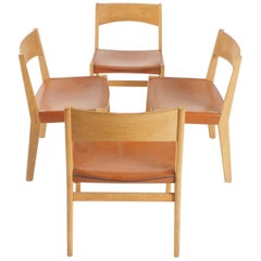 Dining Chairs in Oak and Leather by John Vedel-Rieper, Denmark for Källemo