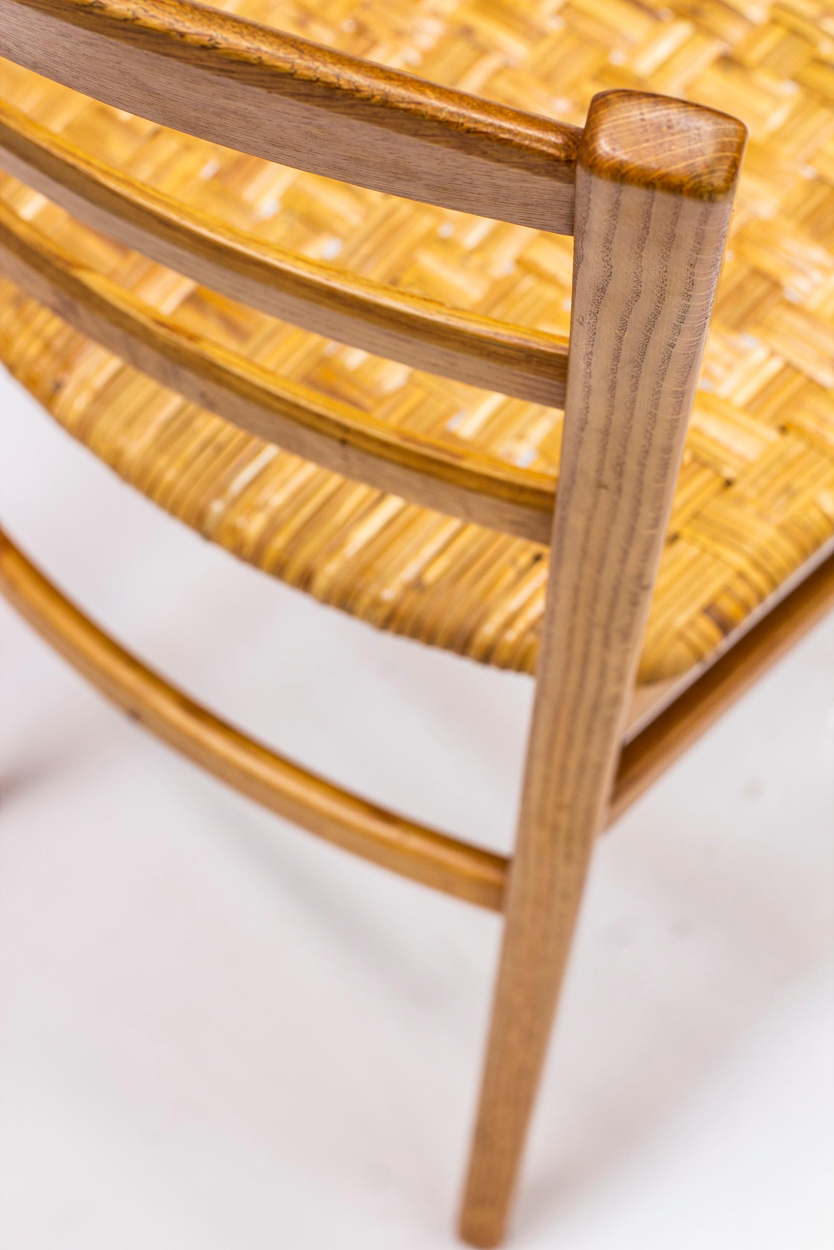 Dining Chairs in Oak and Rattan/Cane by Carl Malmsten, Sweden, 1950s 2