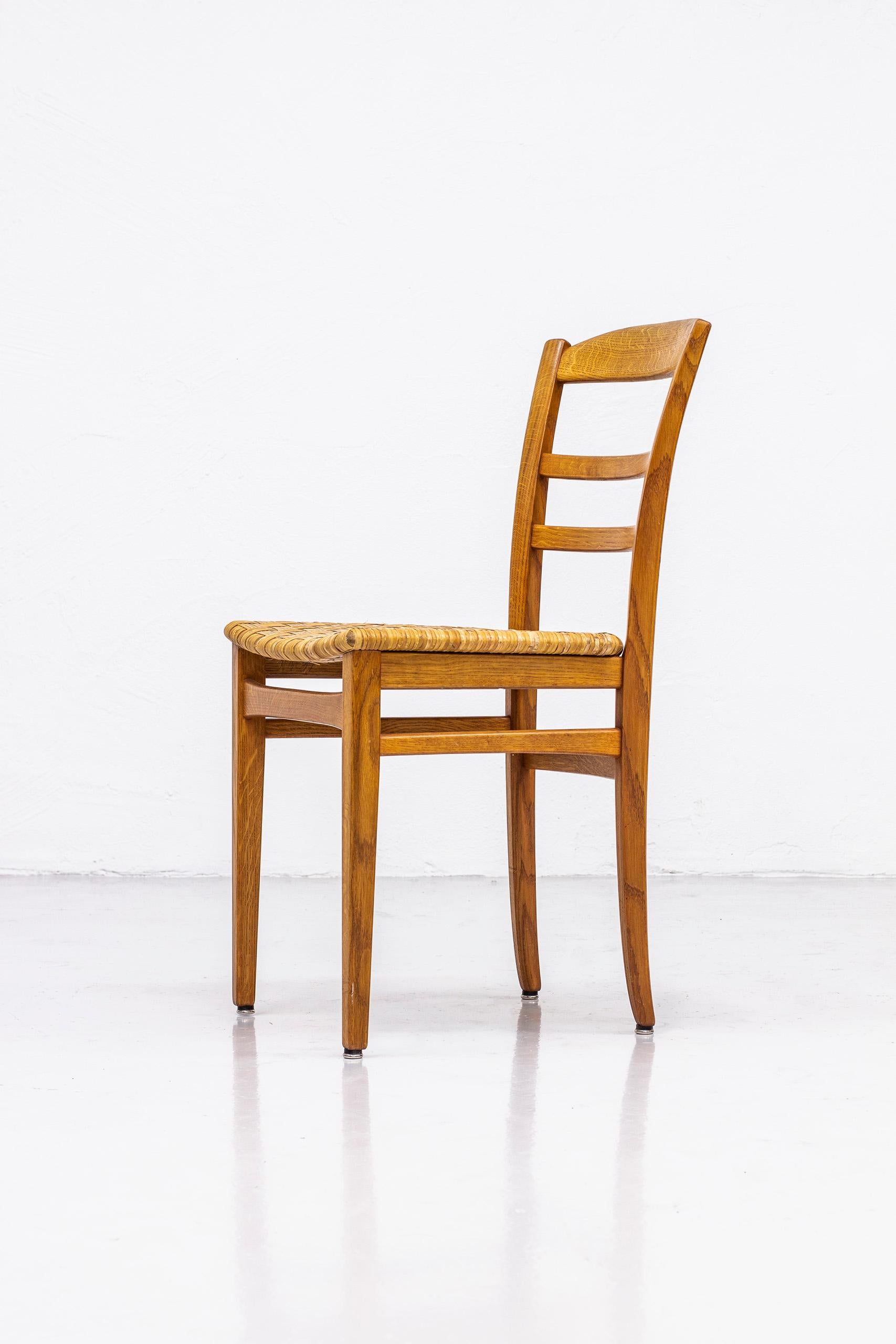 Swedish Dining Chairs in Oak and Rattan/Cane by Carl Malmsten, Sweden, 1950s
