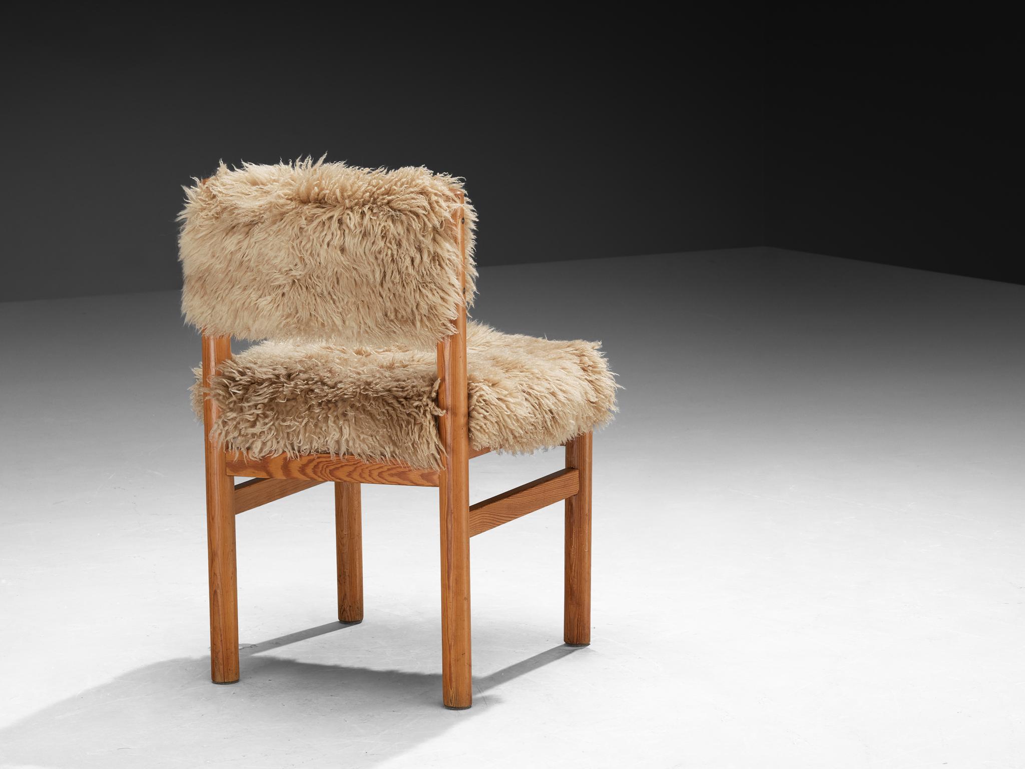Dining Chairs in Pine and Sheepskin 4