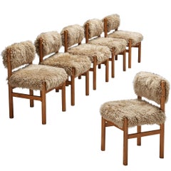 Dining Chairs in Pine and Sheepskin