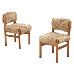 Dining Chairs in Pine and Sheepskin