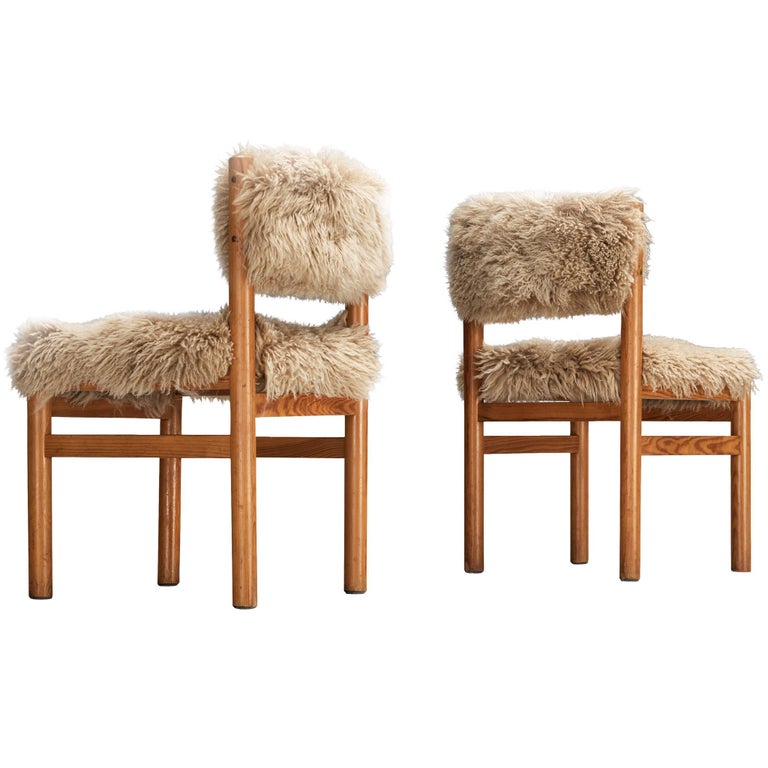 Dining Chairs in Pine and Sheepskin