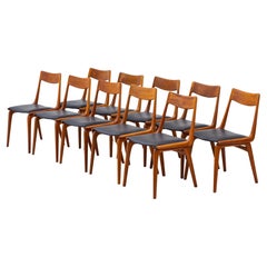 Dining Chairs in Teak and Leather by Alfred Christensen, Slagelse, Denmark