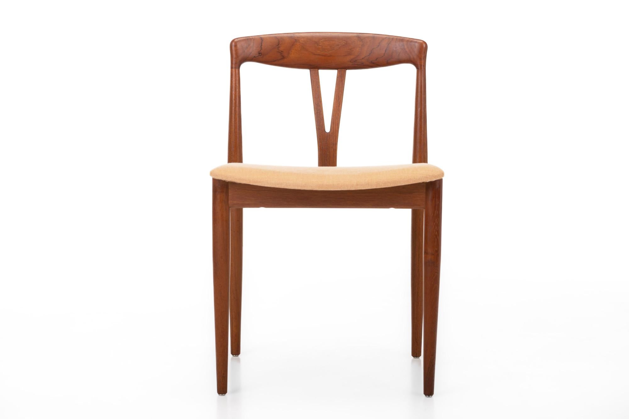 20th Century Dining Chairs in Teak and Peach, 1960s, Set of 6 For Sale