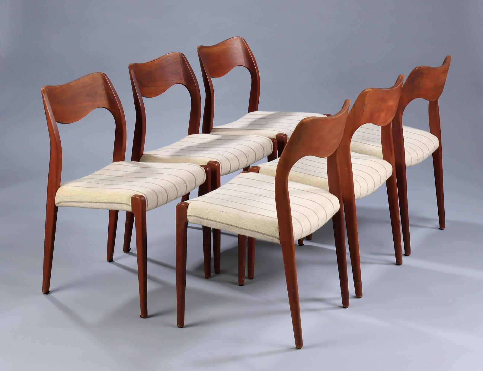 Dining Chairs in Teak by Niels Otto Møller 1