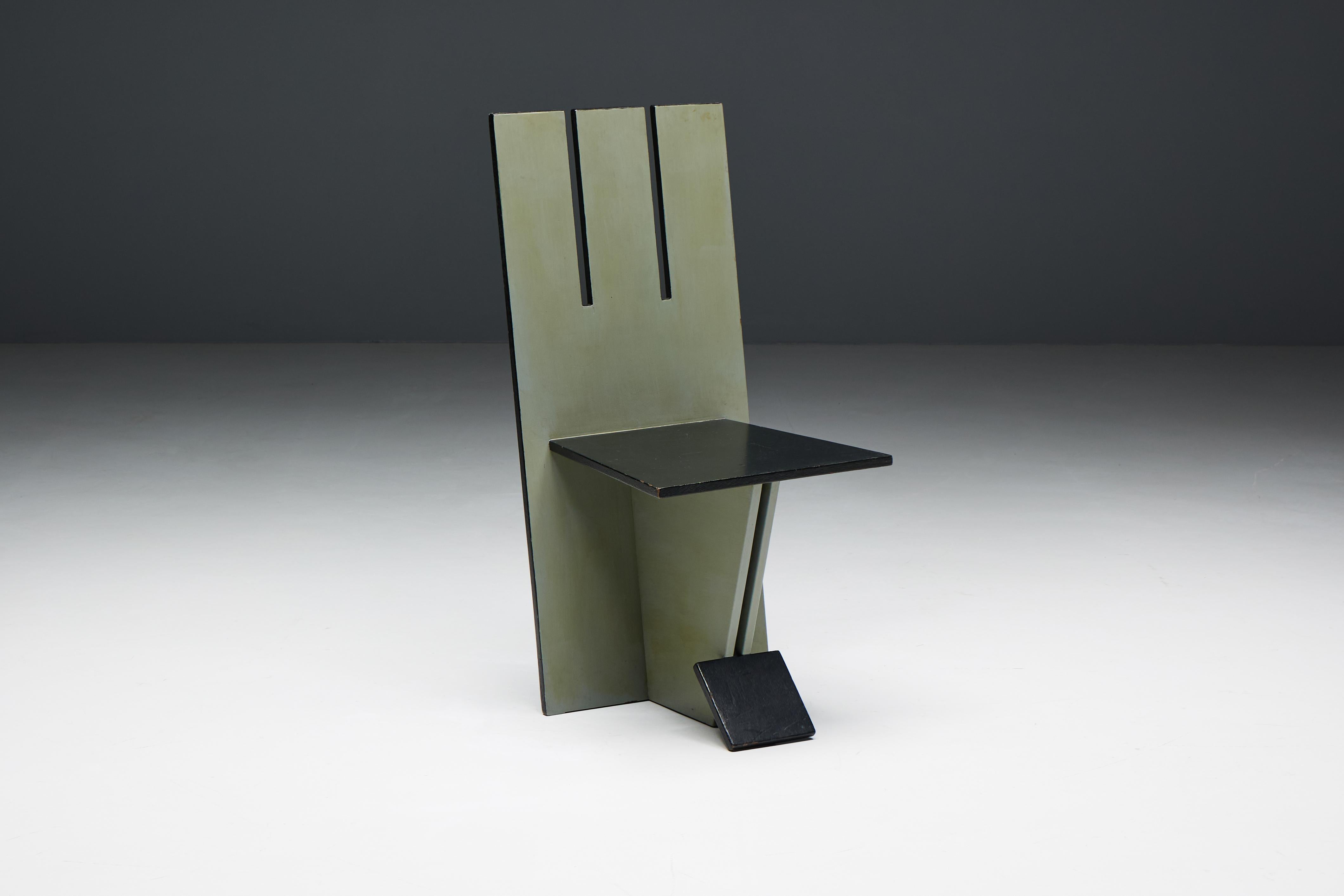 Dining Chairs in the style of De Stijl Movement, Netherlands, 1950s For Sale 14