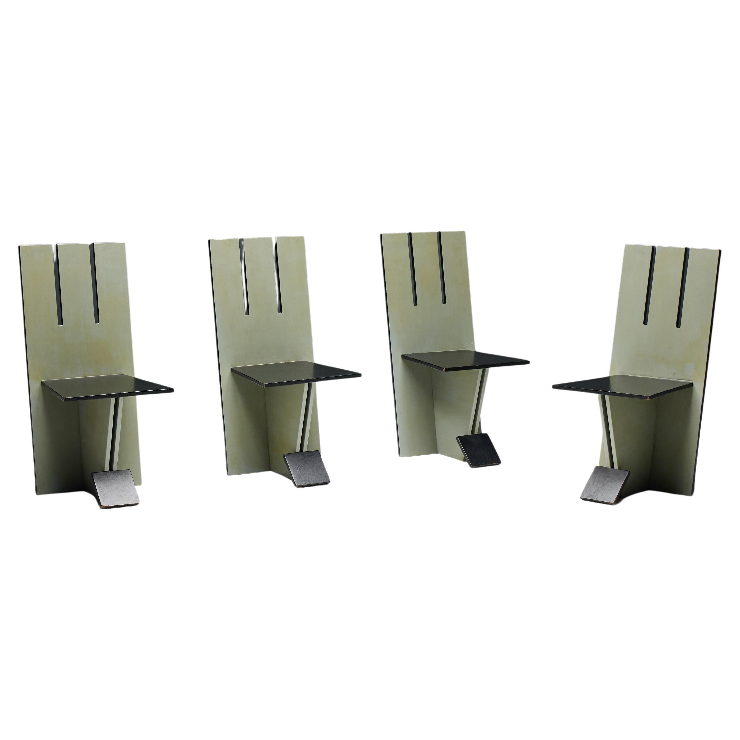 Dining Chairs in the style of De Stijl Movement, Netherlands, 1950s For Sale
