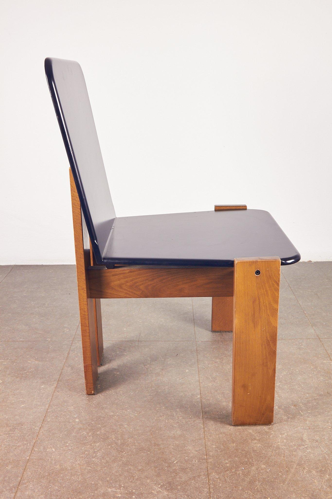 Chaises de salle à manger dans le style de Tobia Scarpa, 1970, Ensemble de 6 en vente 2