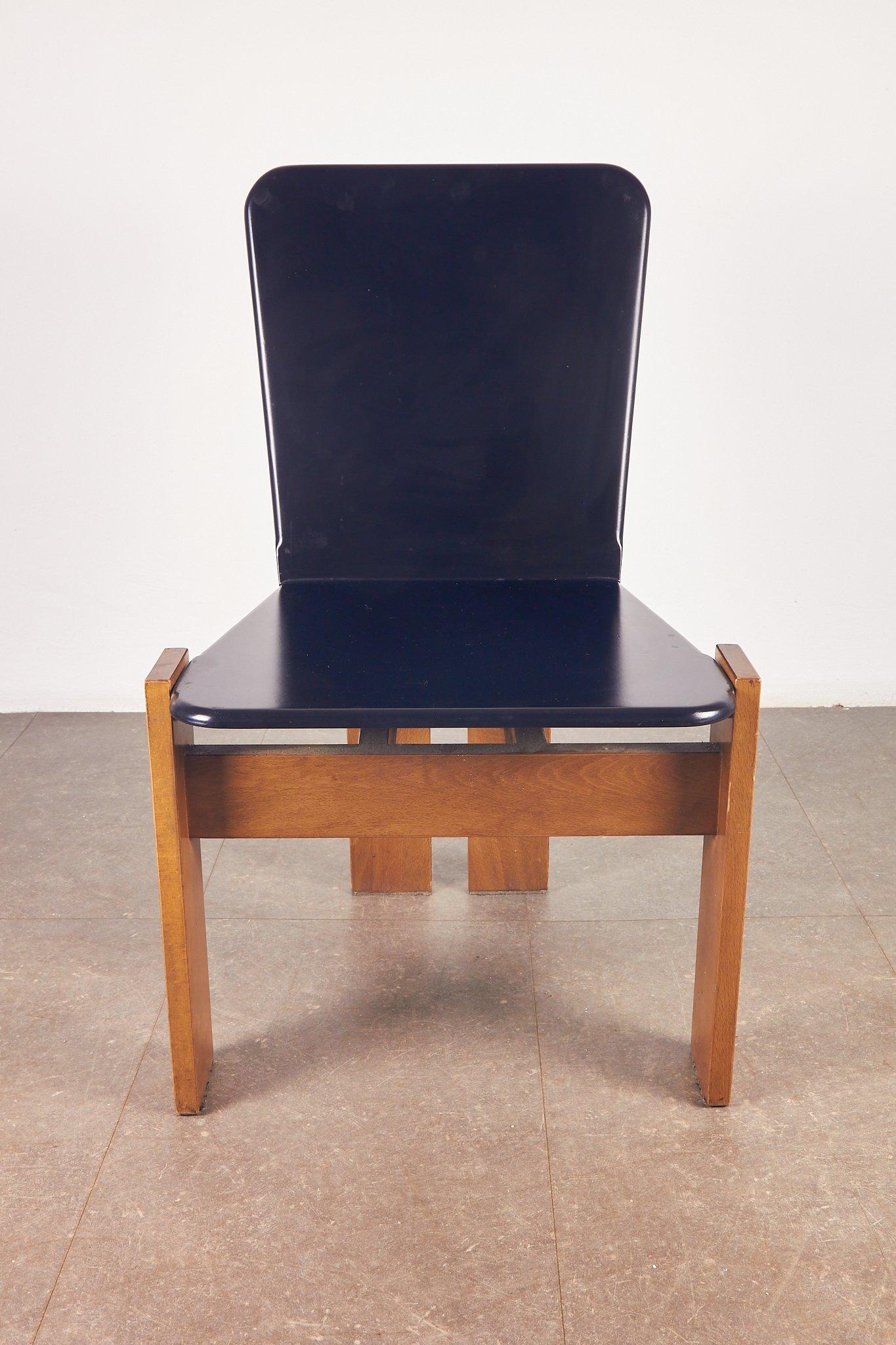 Chaises de salle à manger dans le style de Tobia Scarpa, 1970, Ensemble de 6 en vente 3