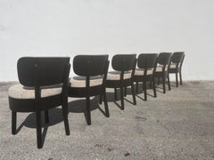Sedie da pranzo nello stile di Viggo Boesen, in legno curvato e boucle