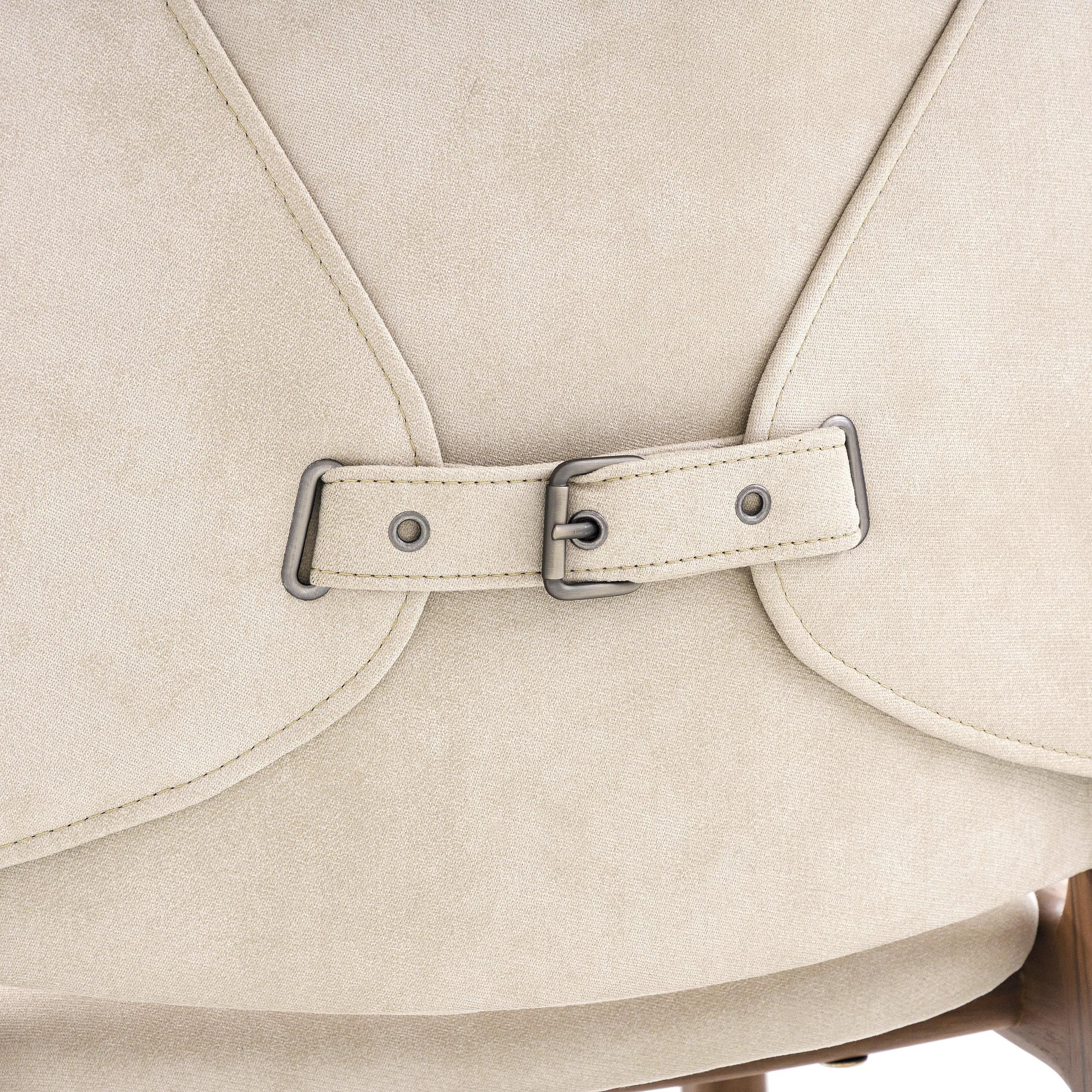Mordenzato Sedie da pranzo in finitura noce con tessuto Performance beige, linea Cappio, coppia in vendita