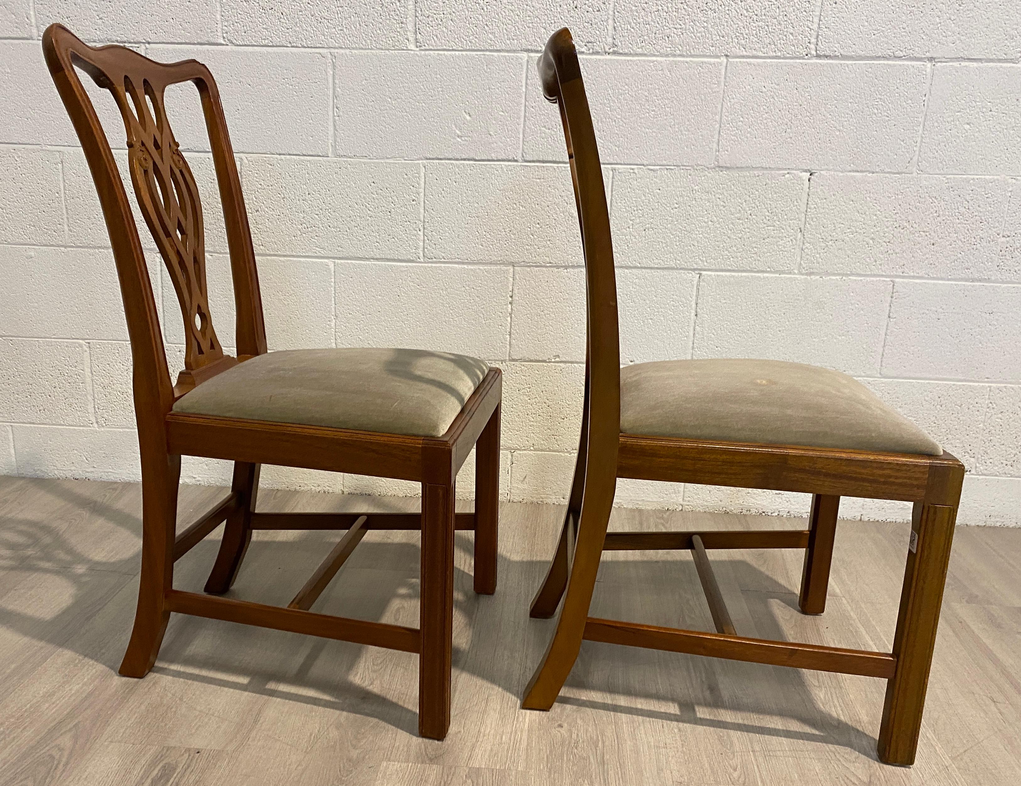 20th Century Dining Chairs, Mahogany, Georgian Style, Made in England, Two Chairs without Arm For Sale