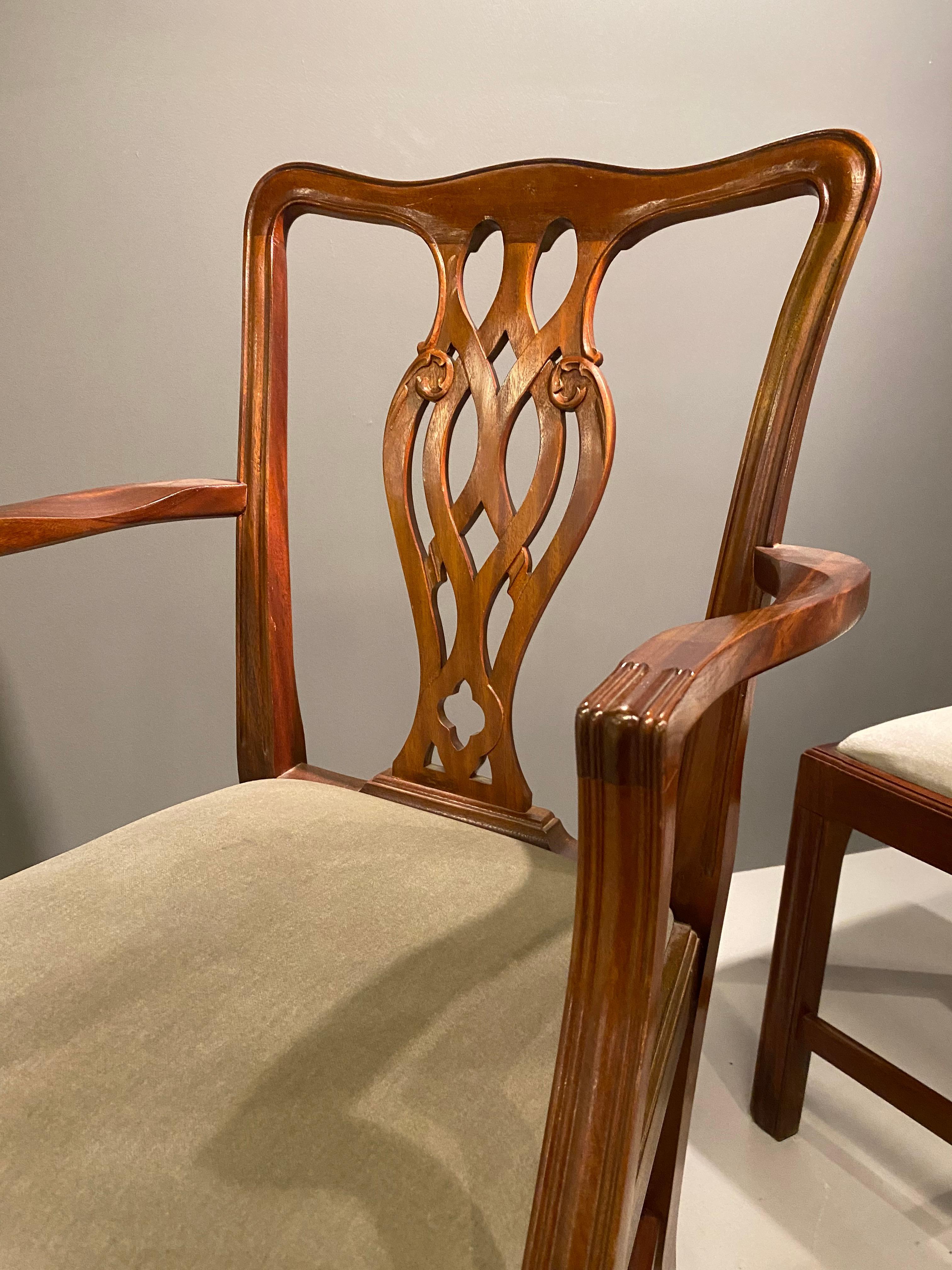 Dining Chairs, Mahogany, Georgian Style, Made in England, Set of Eight In Good Condition In Toronto, CA