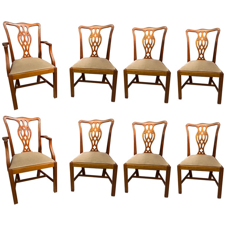 Dining Chairs, Mahogany, Style, Made in England, Set of Eight