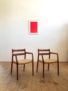 Dining Chairs, Model 67 by Niels O. Møller in Teak and Paper Cord, Set of 2